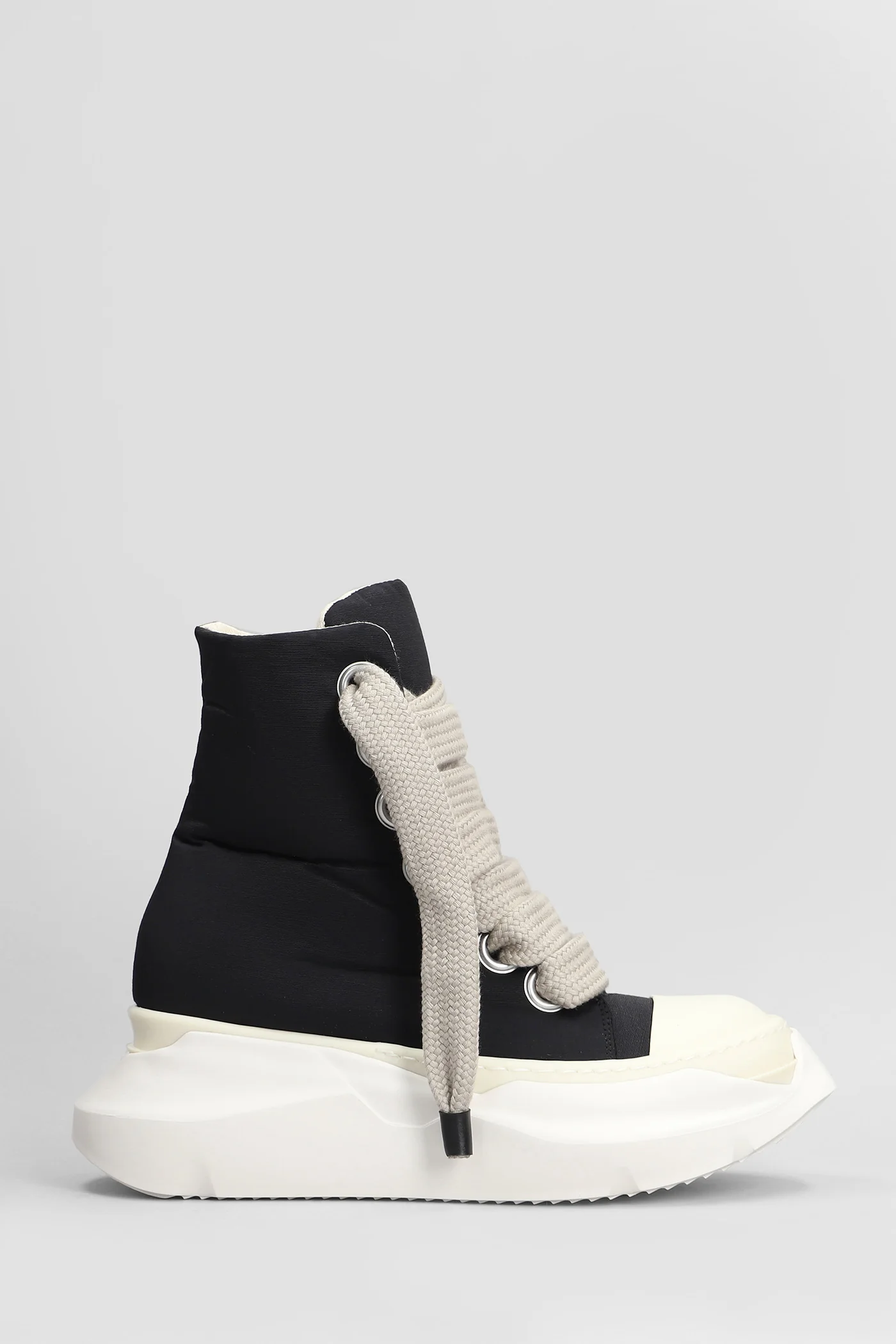Jumbo laced abstract Sneakers in black polyamide
