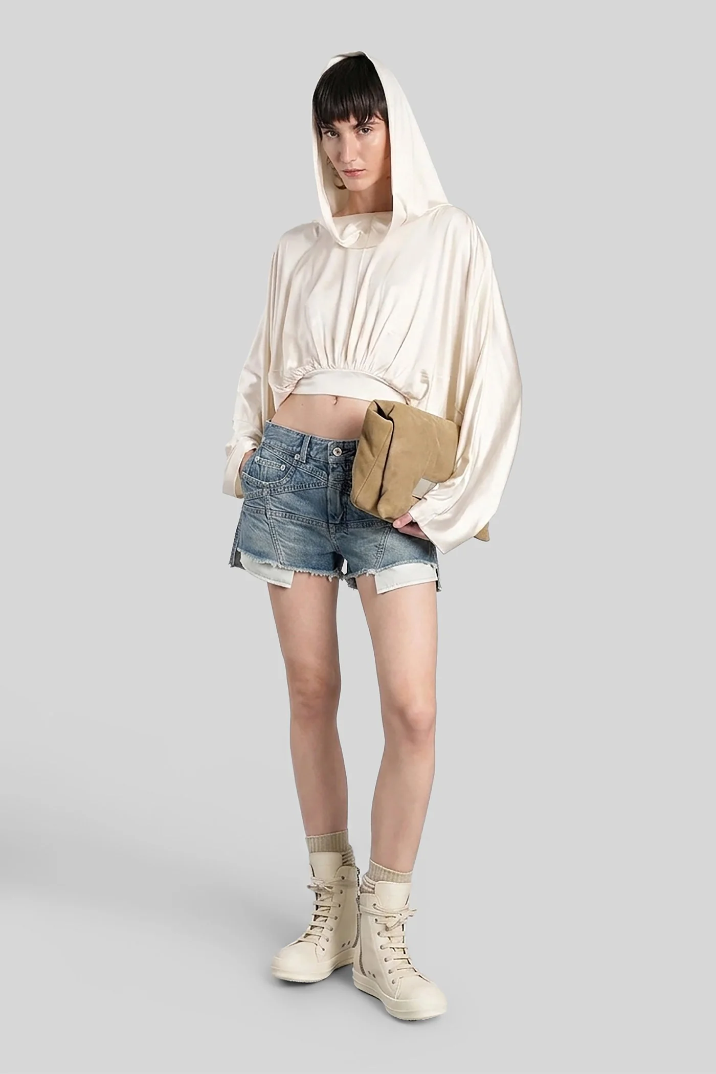 Lana cut offs Shorts in blue cotton - Image 2