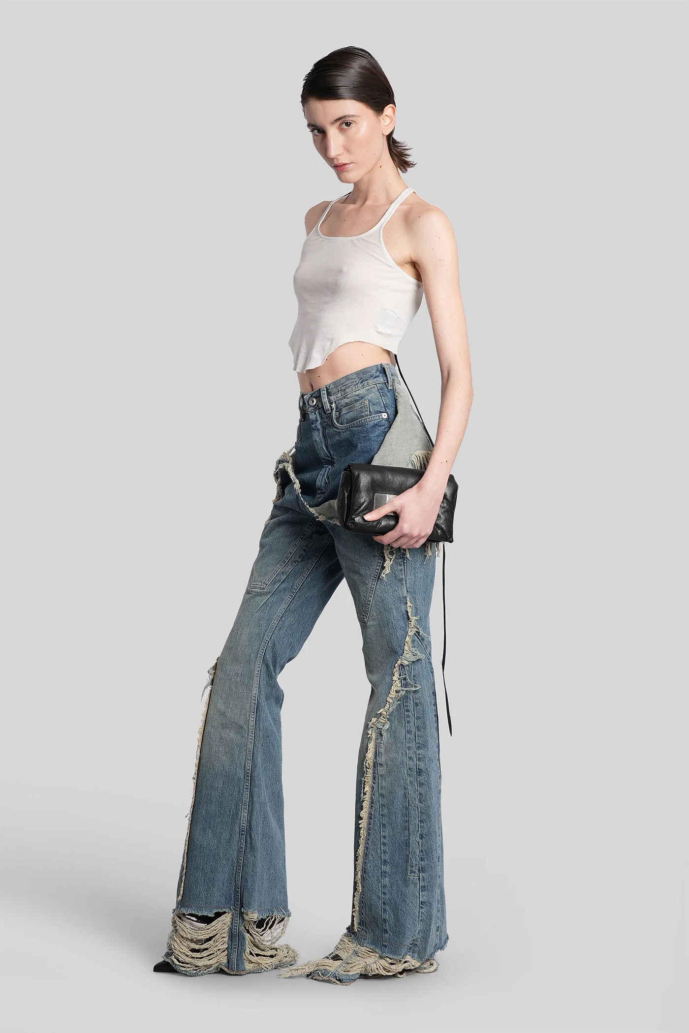 Slivered bootcut Jeans in blue cotton - Image 2