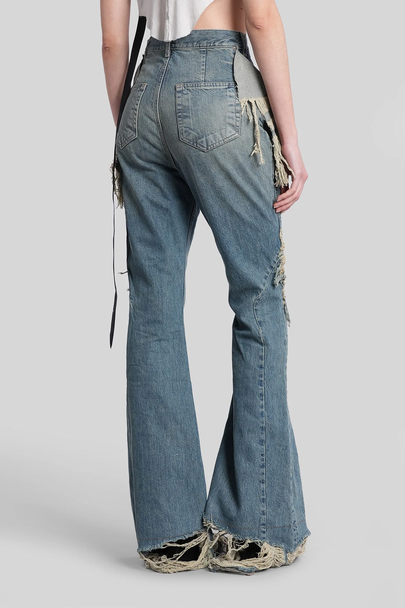 Slivered bootcut Jeans in blue cotton - Image 3
