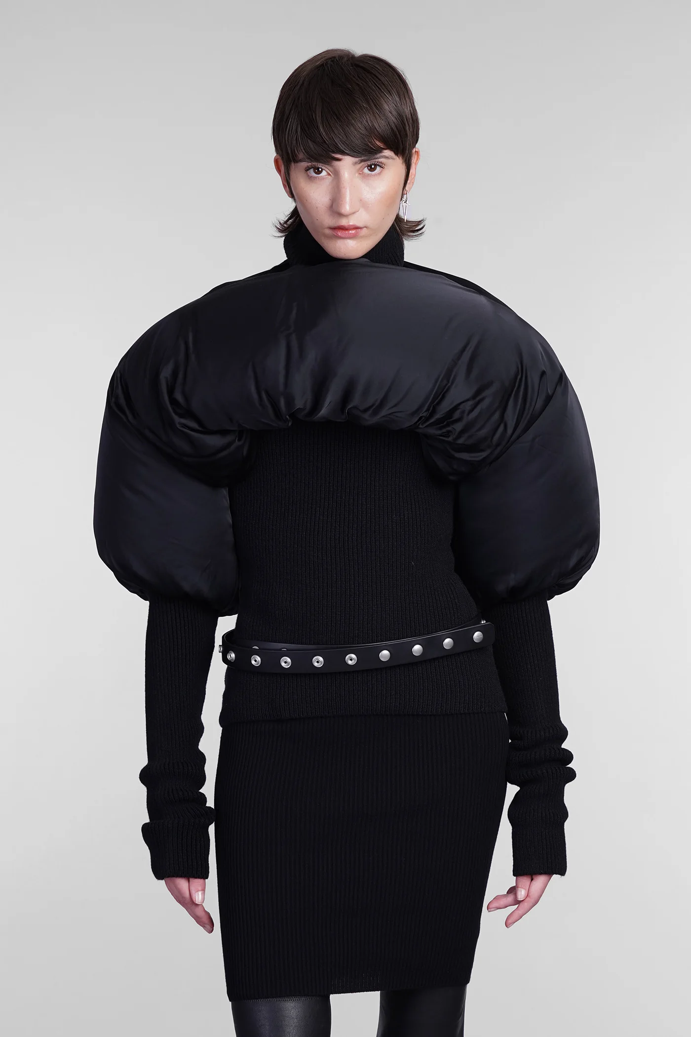 Duvetina shroud Shrug in black acetate
