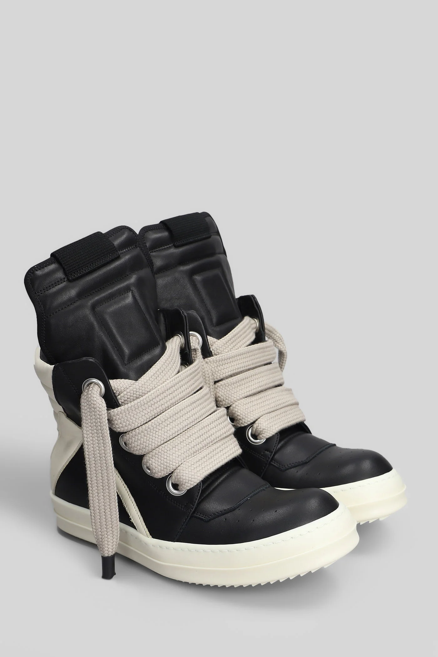 Jumbolace geobasket Sneakers in black leather - Image 2