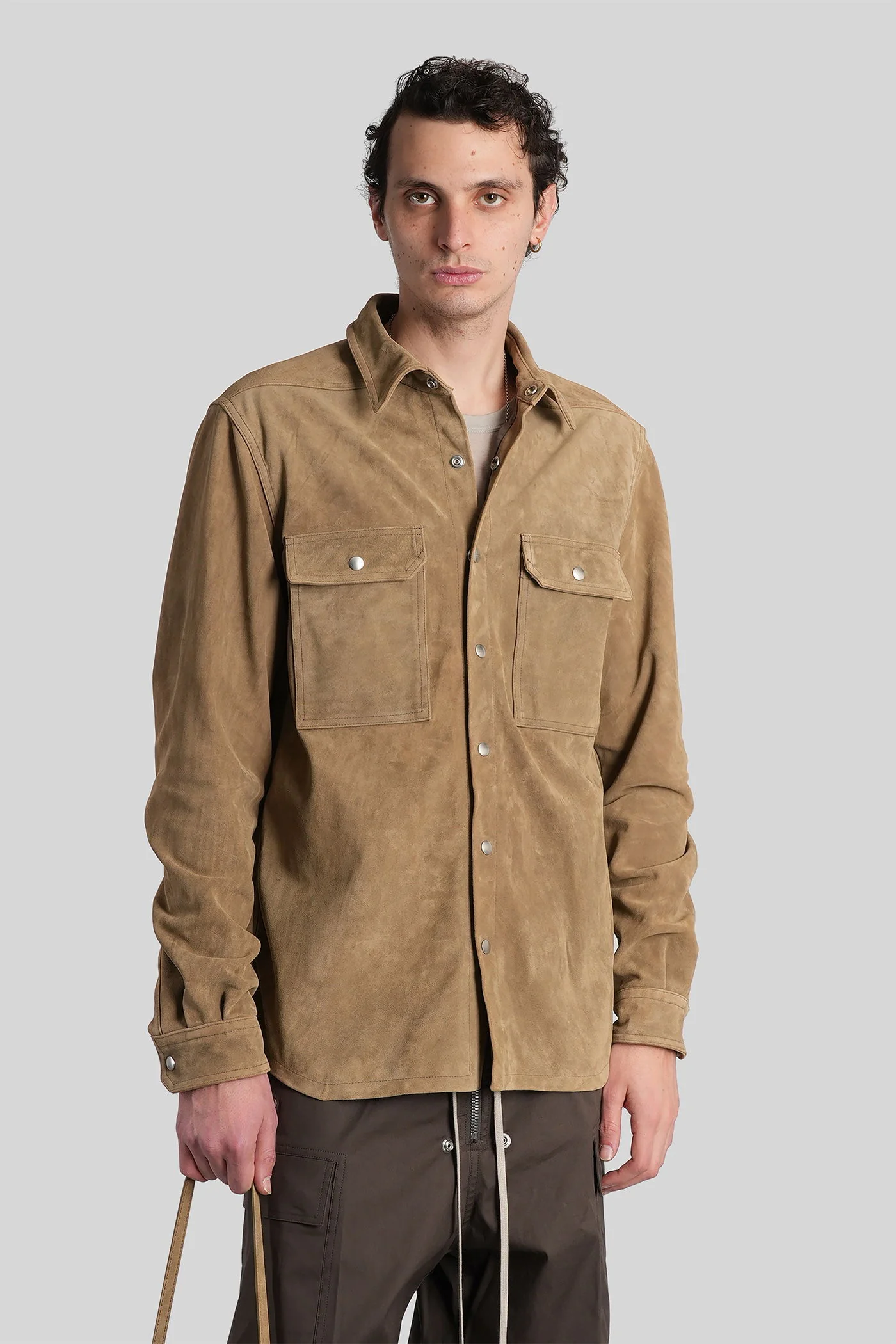 Outershirt Leather jacket in beige leather
