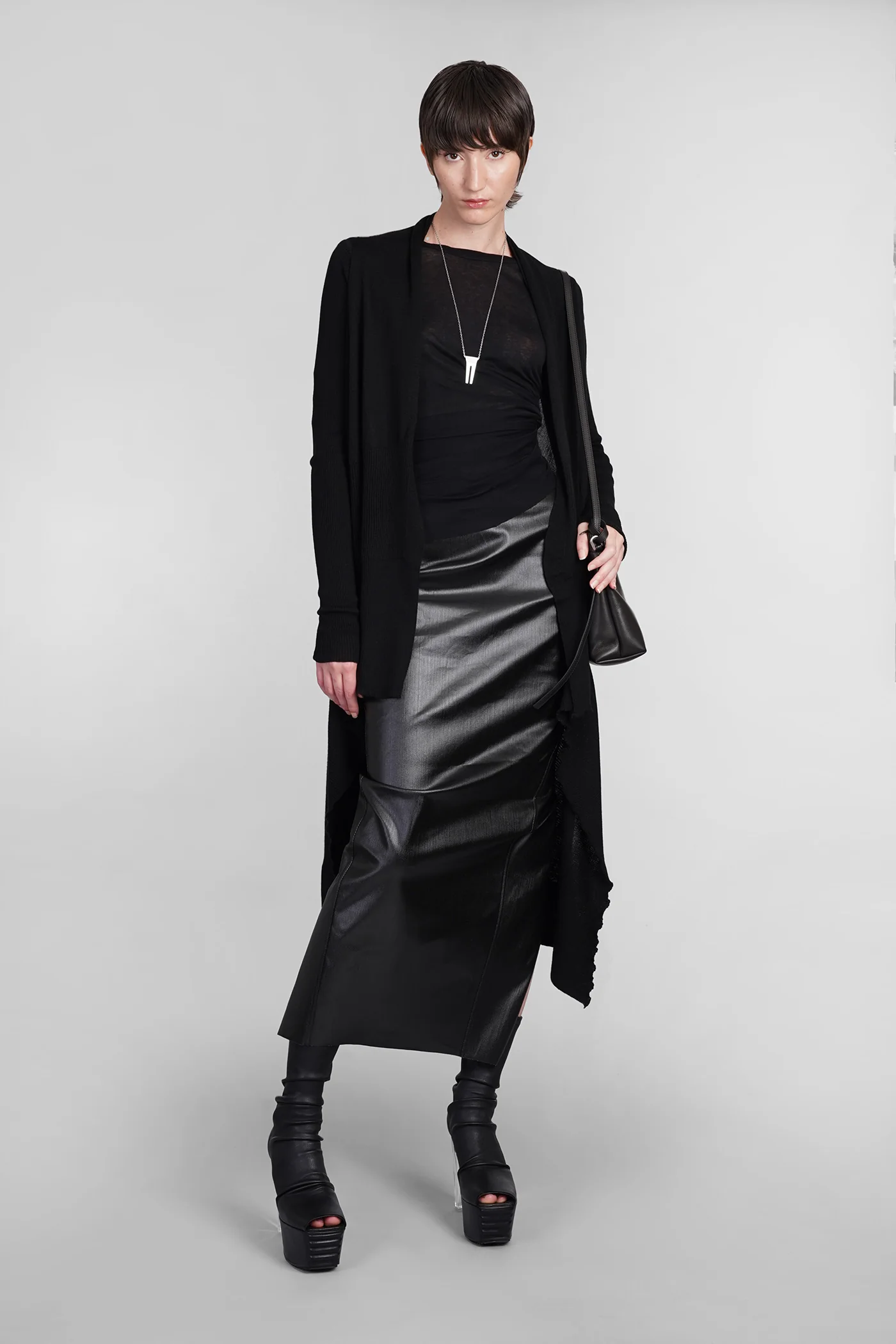 Rib ls t  in black cotton - Image 2