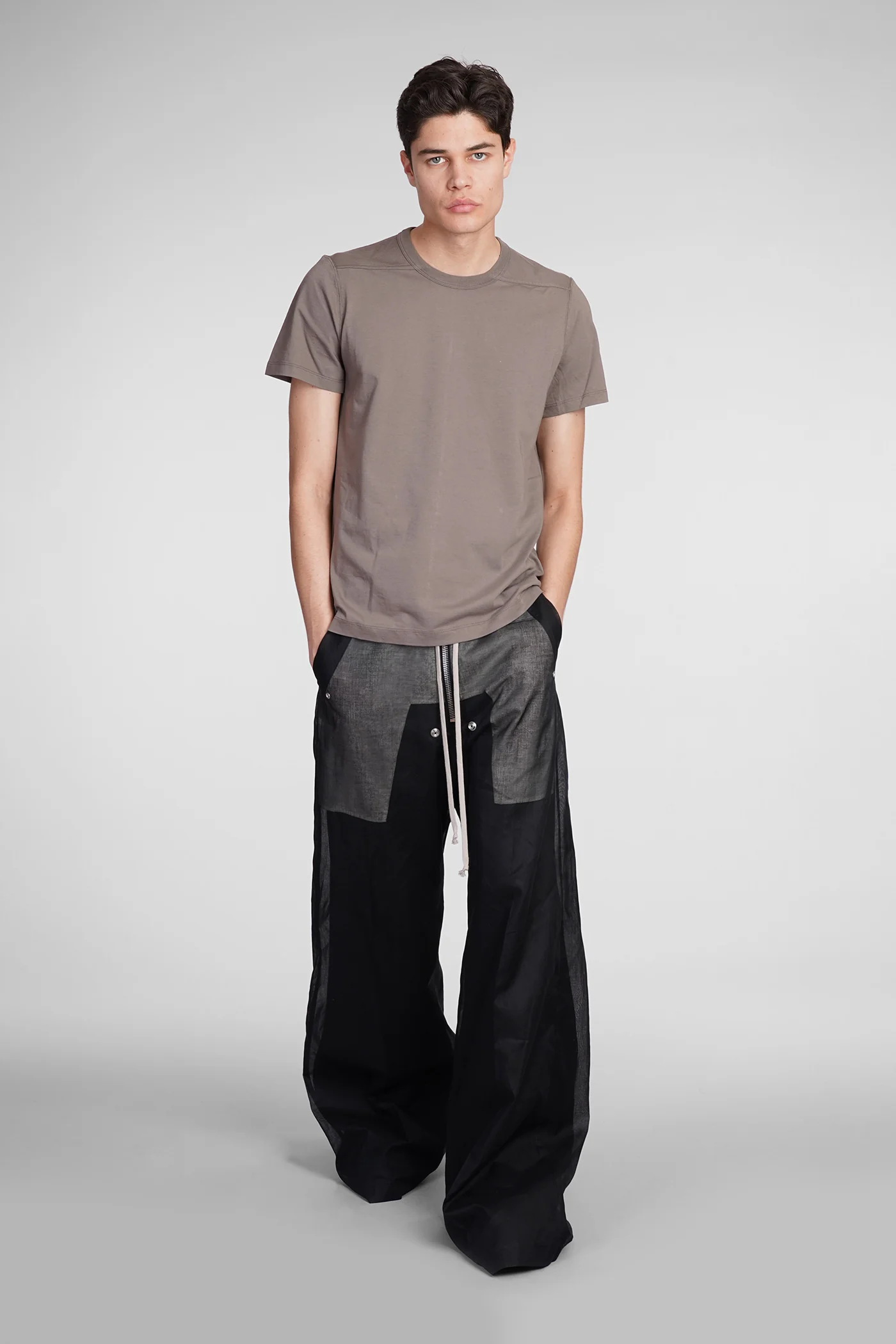 Short level t T-Shirt in grey cotton - Image 2