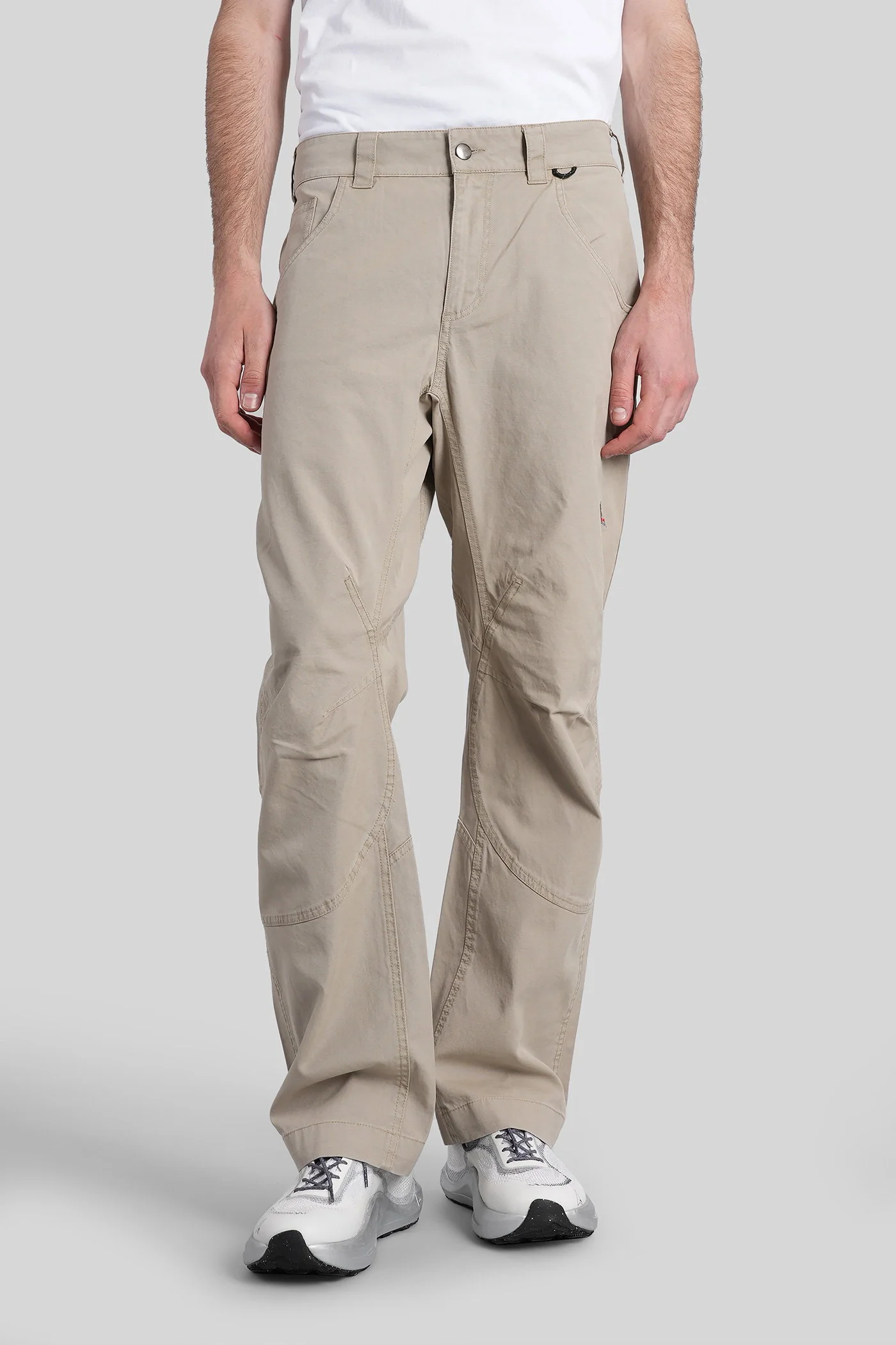 Crimp shaped pant Pants in beige cotton