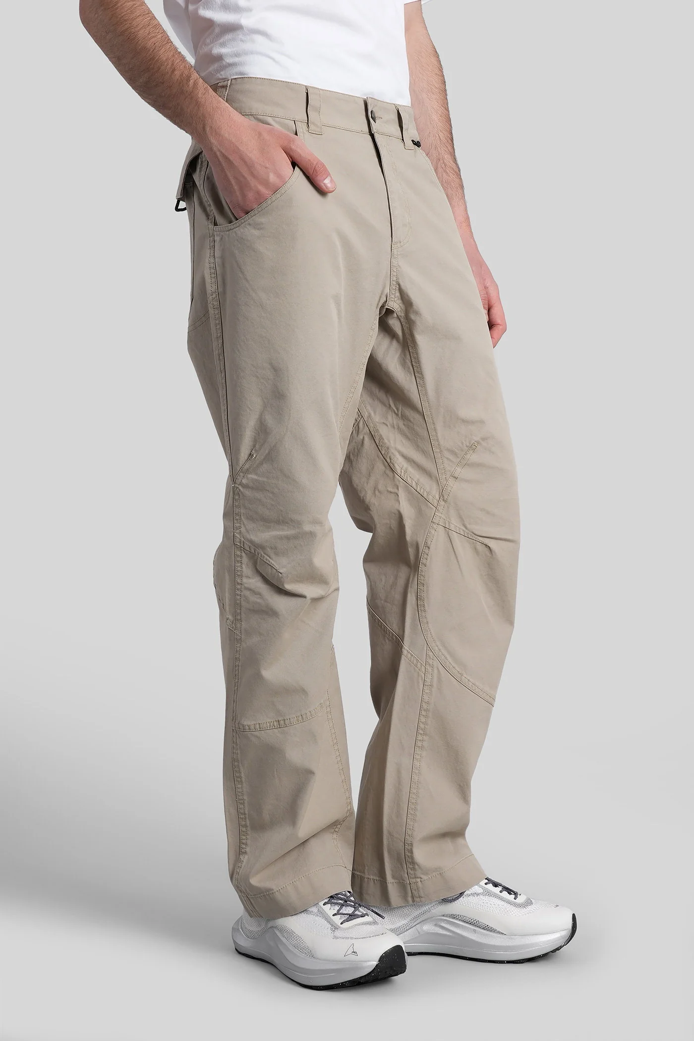 Crimp shaped pant Pants in beige cotton - Image 4