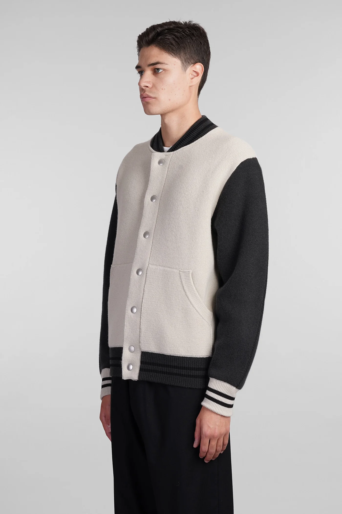 Bomber Jacket in beige wool - Image 4