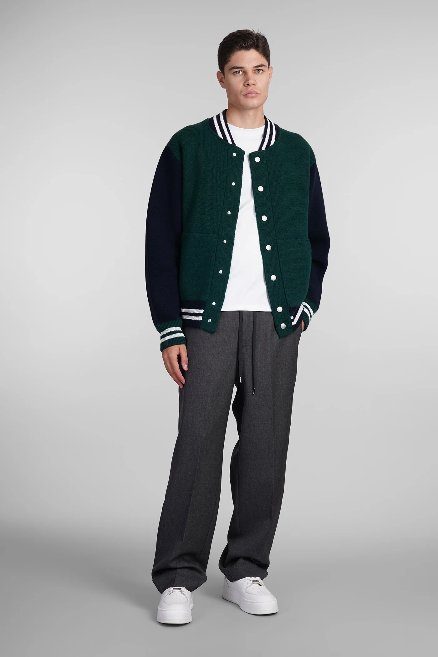 Bomber Jacket in green wool - Image 2