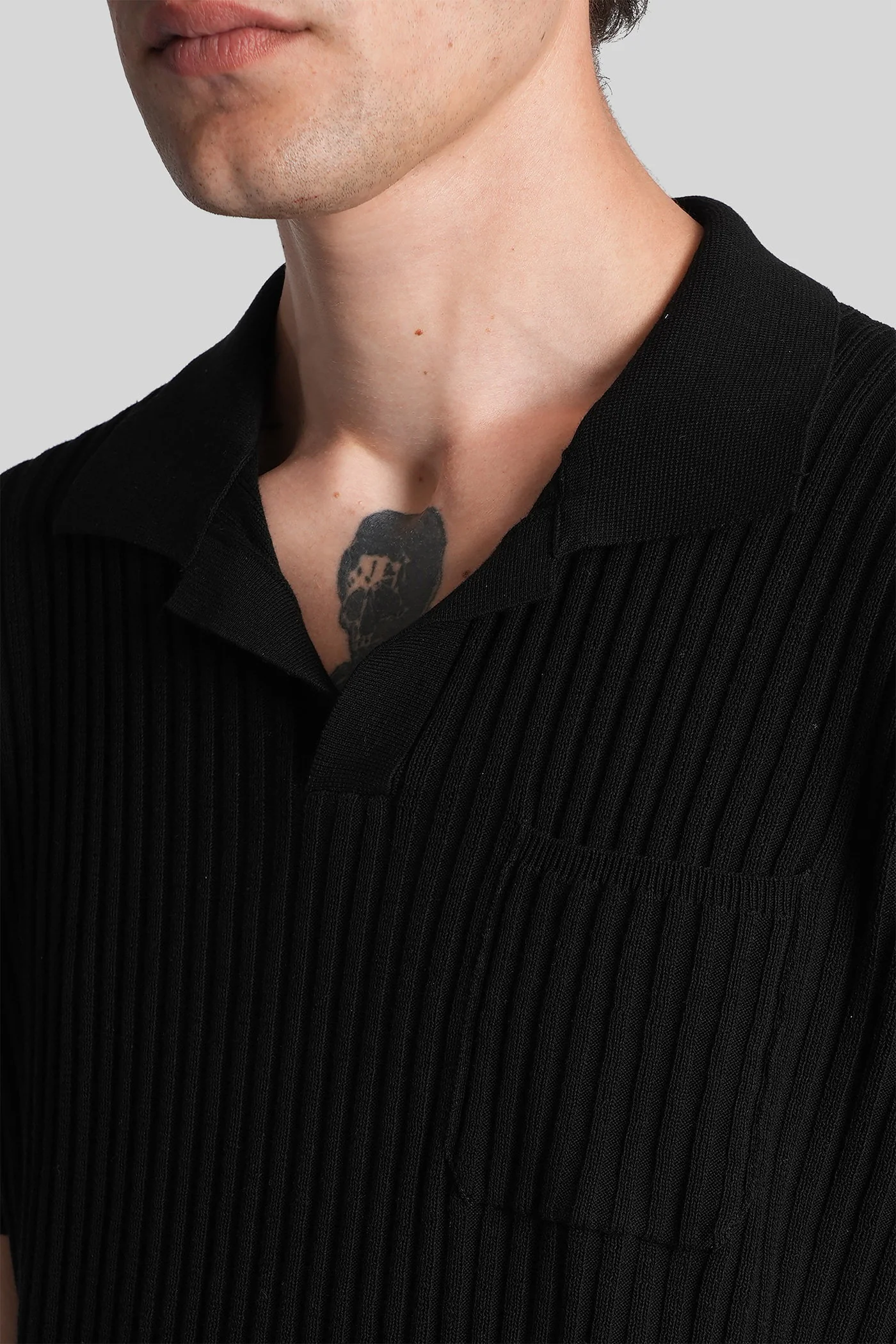 Polo in black cotton - Image 5