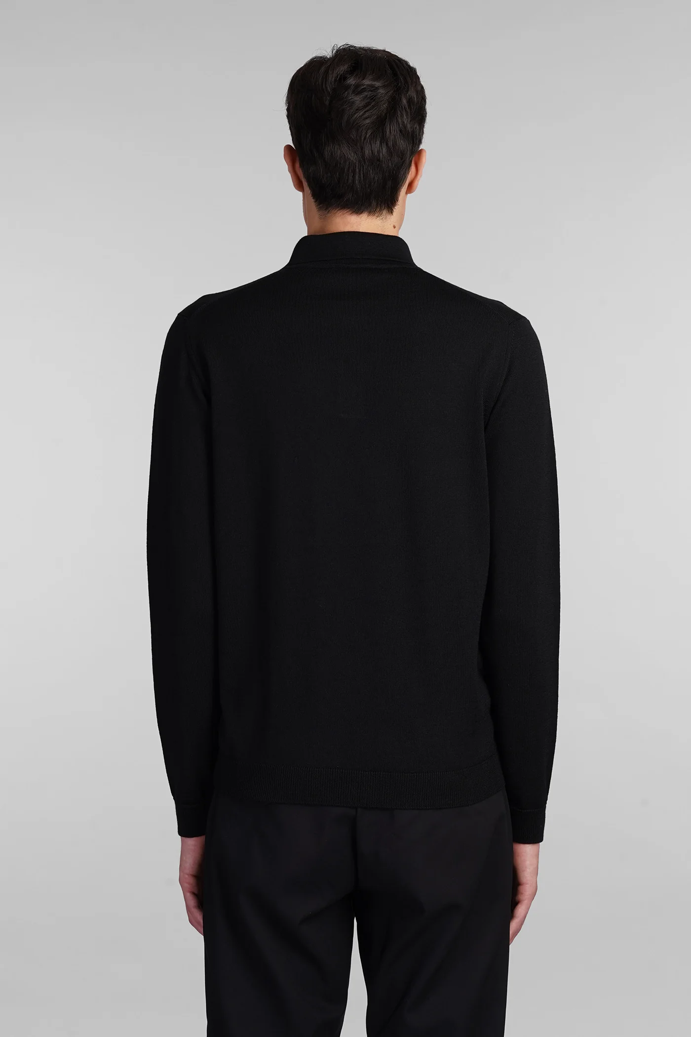 Polo in black wool - Image 3