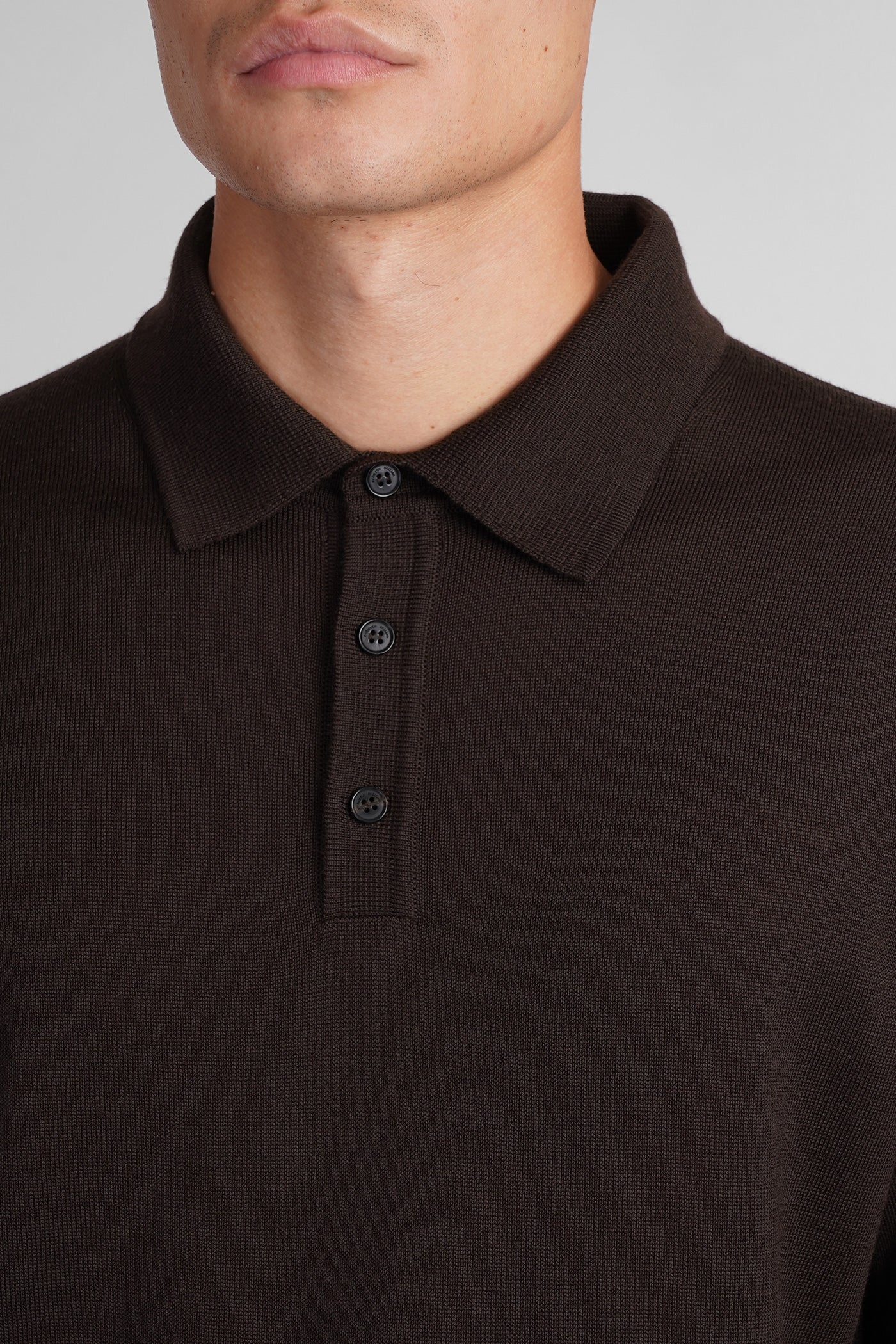 Polo in brown wool - Image 5
