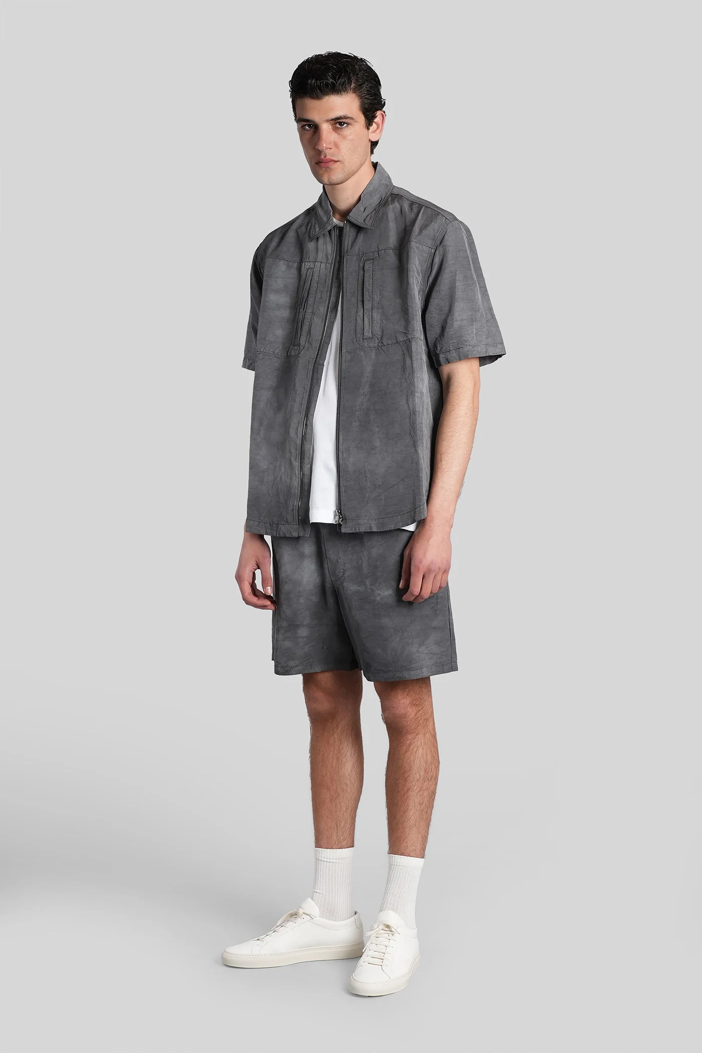 Shirt in grey viscose - Image 2