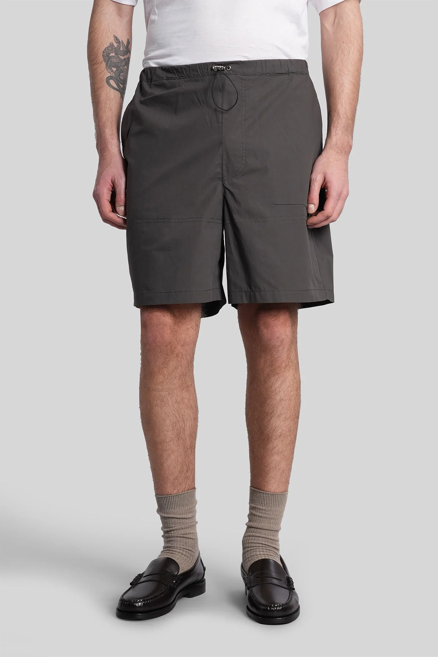 Shorts in grey cotton