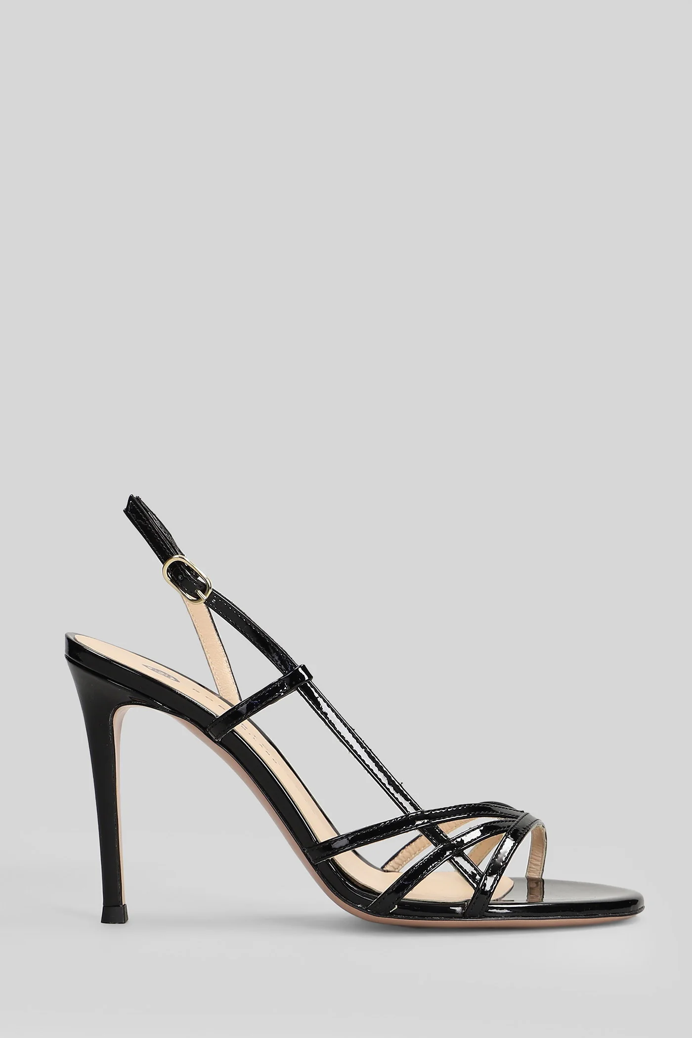 Oxford Sandals in black patent leather