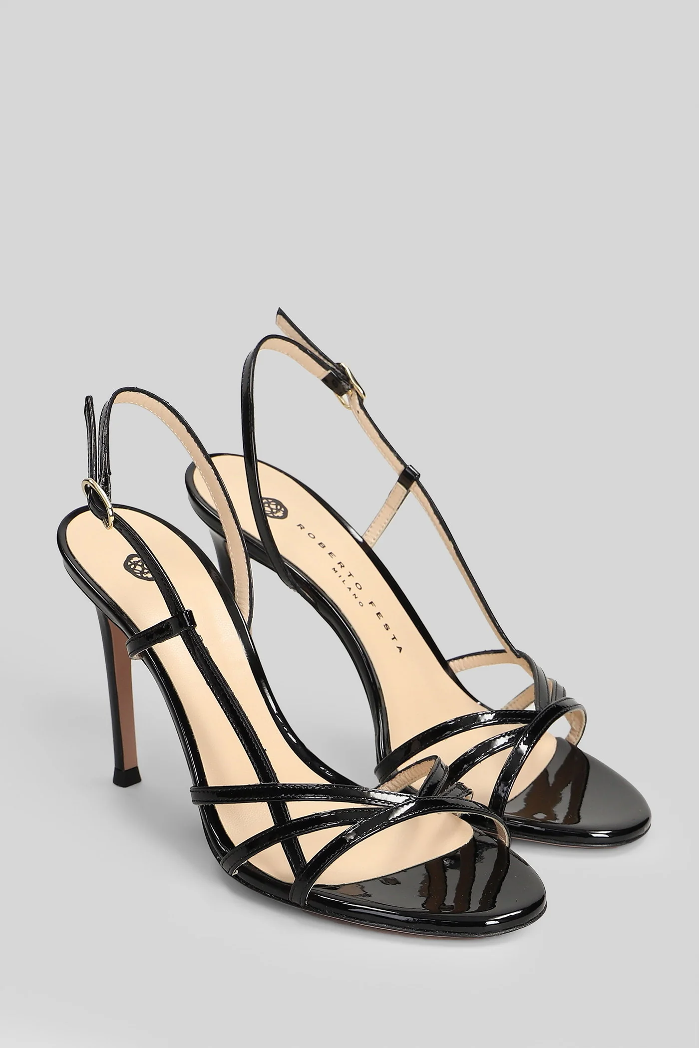Oxford Sandals in black patent leather - Image 2