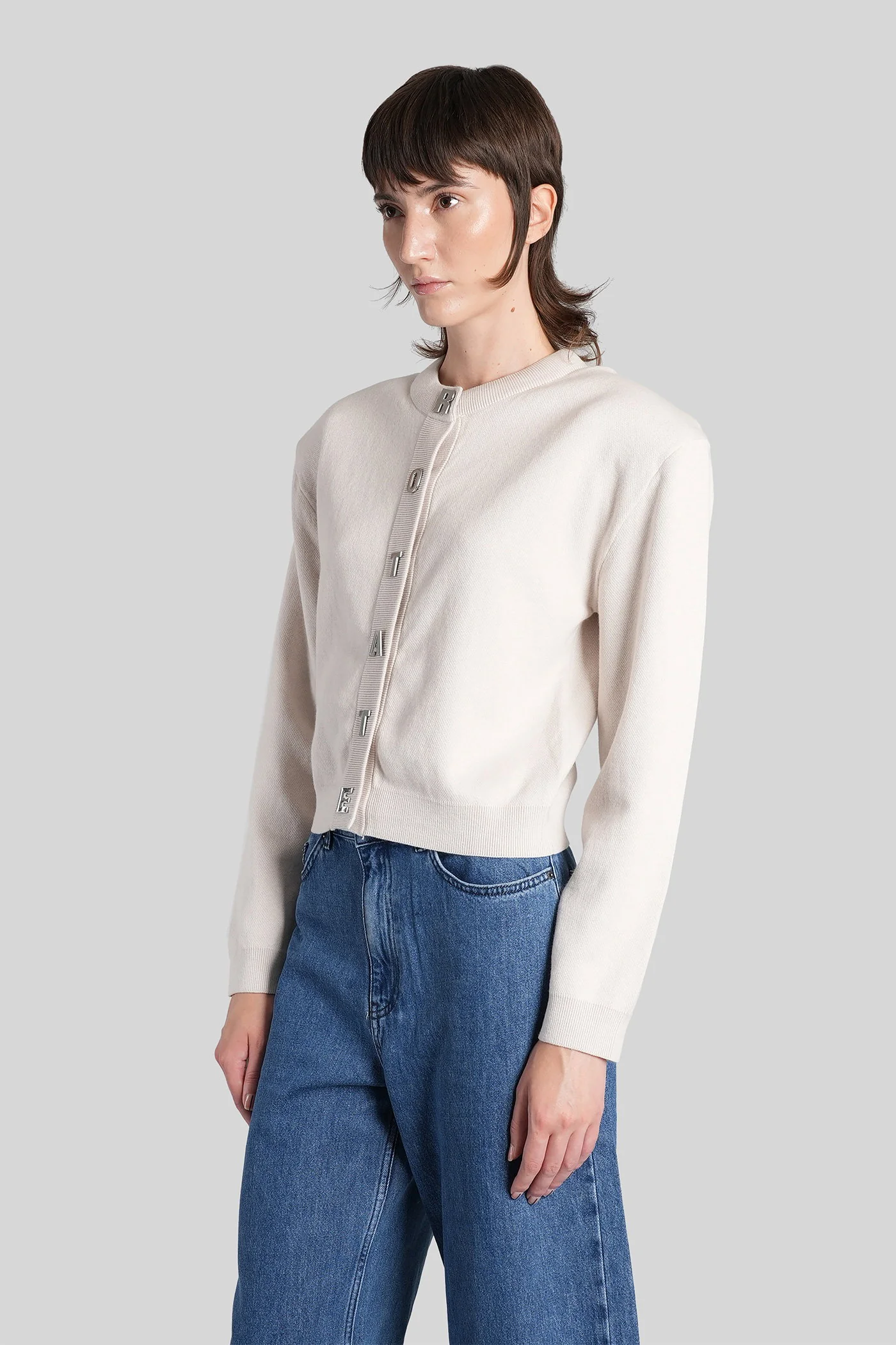 Cardigan in beige cotton - Image 4