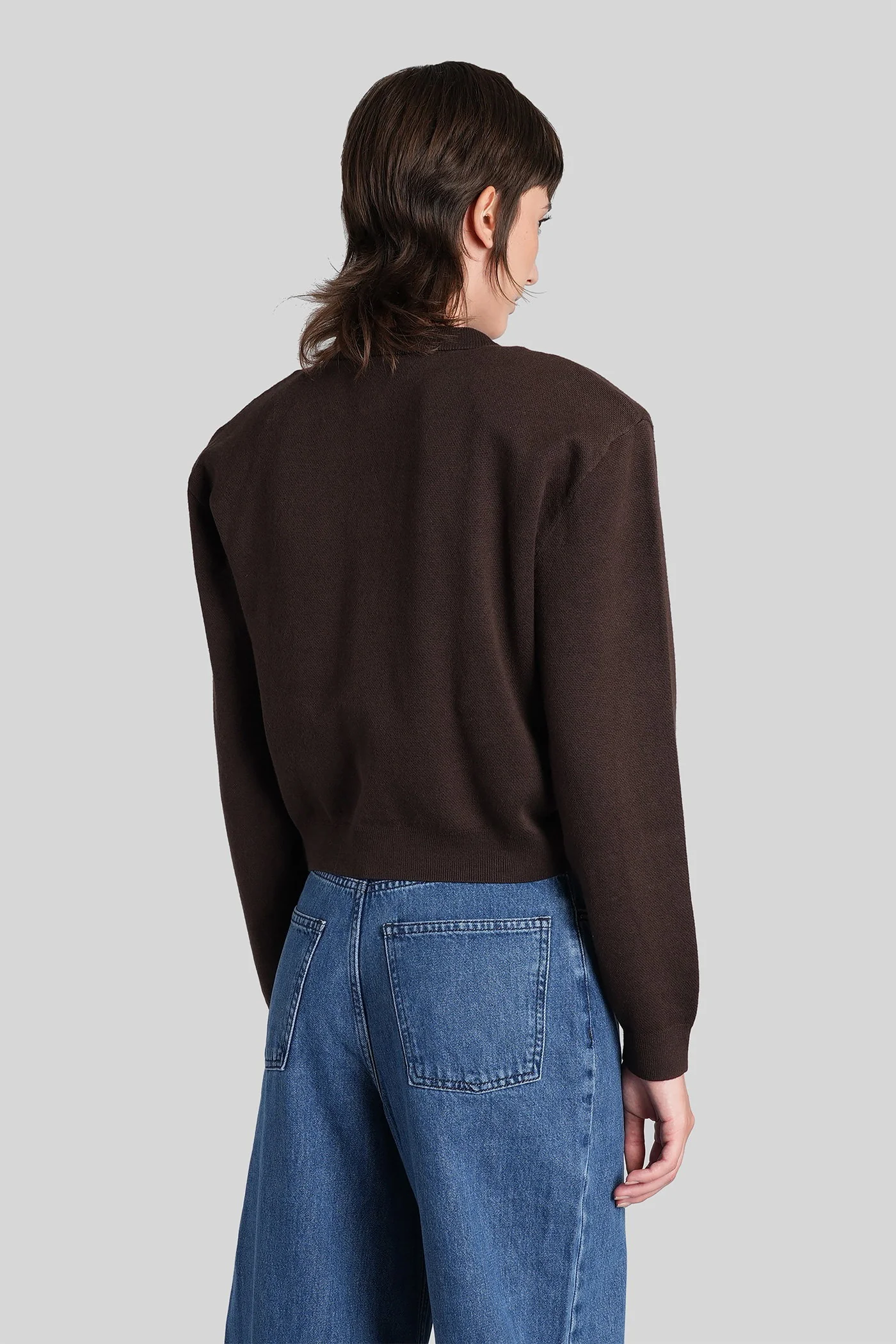Cardigan in brown cotton - Image 3