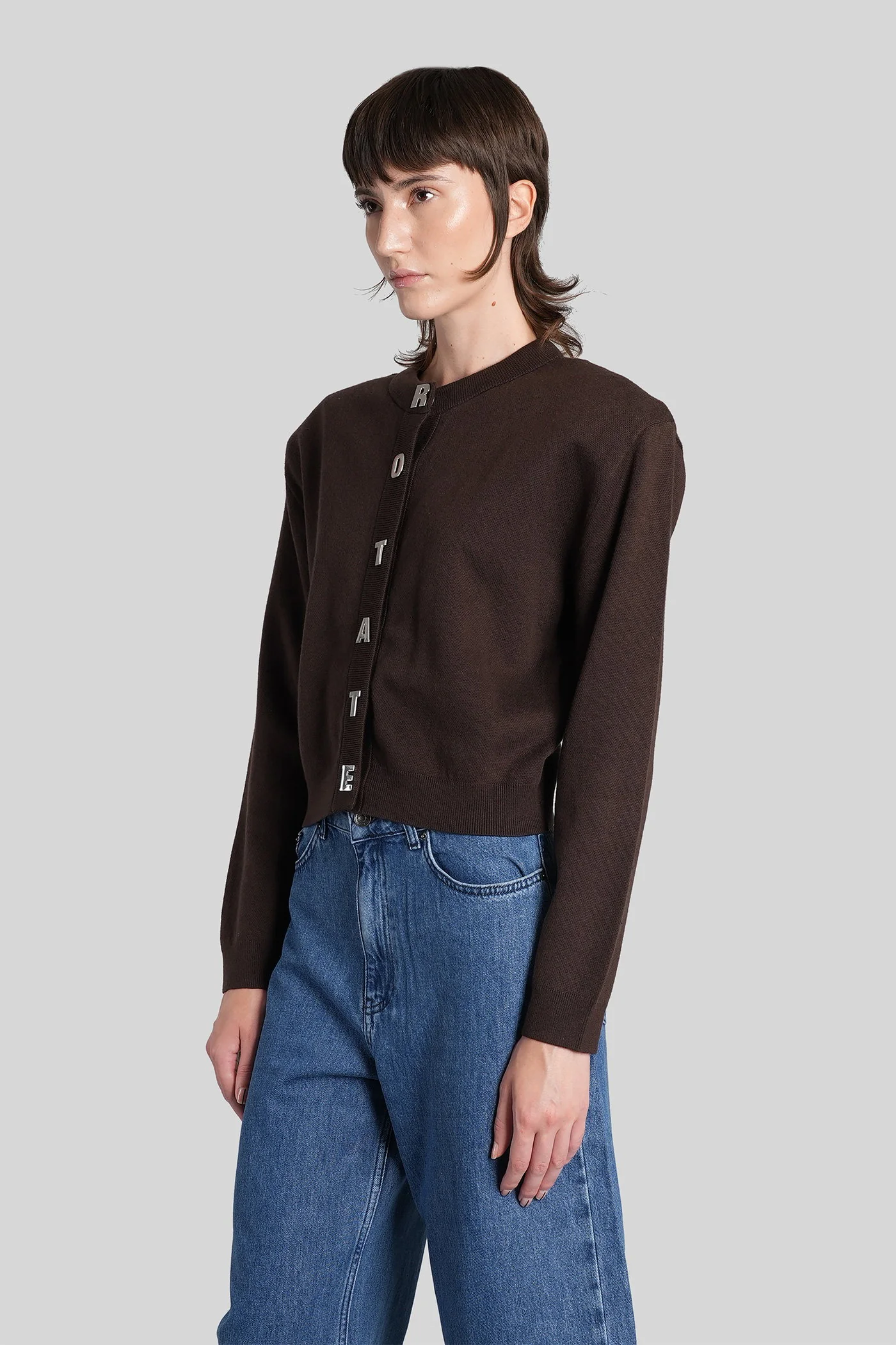 Cardigan in brown cotton - Image 4