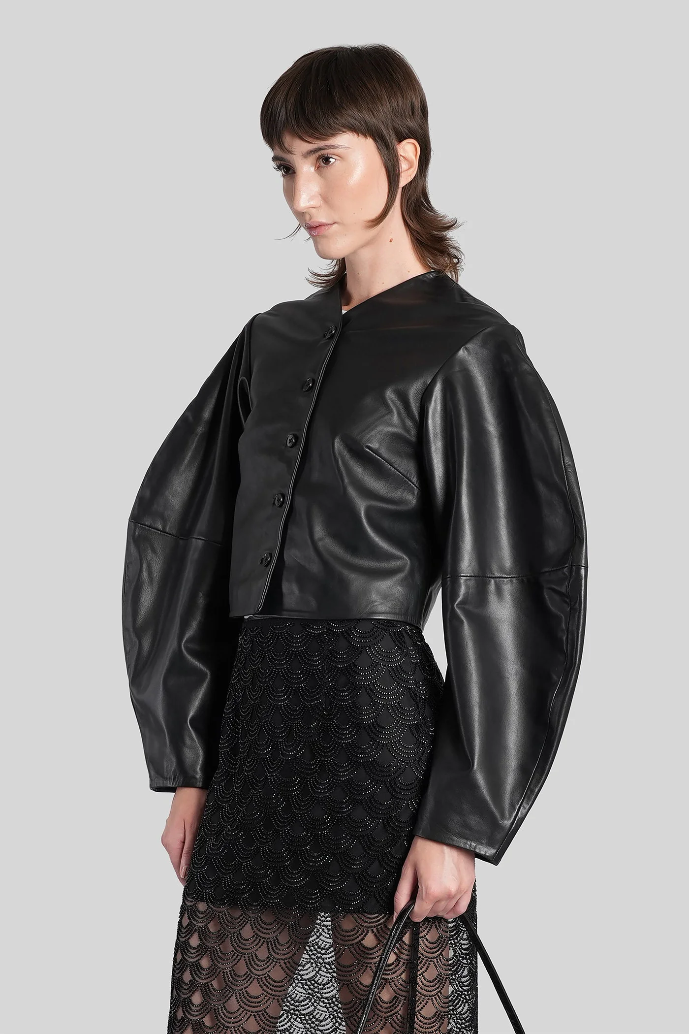 Leather jacket in black leather - Image 4