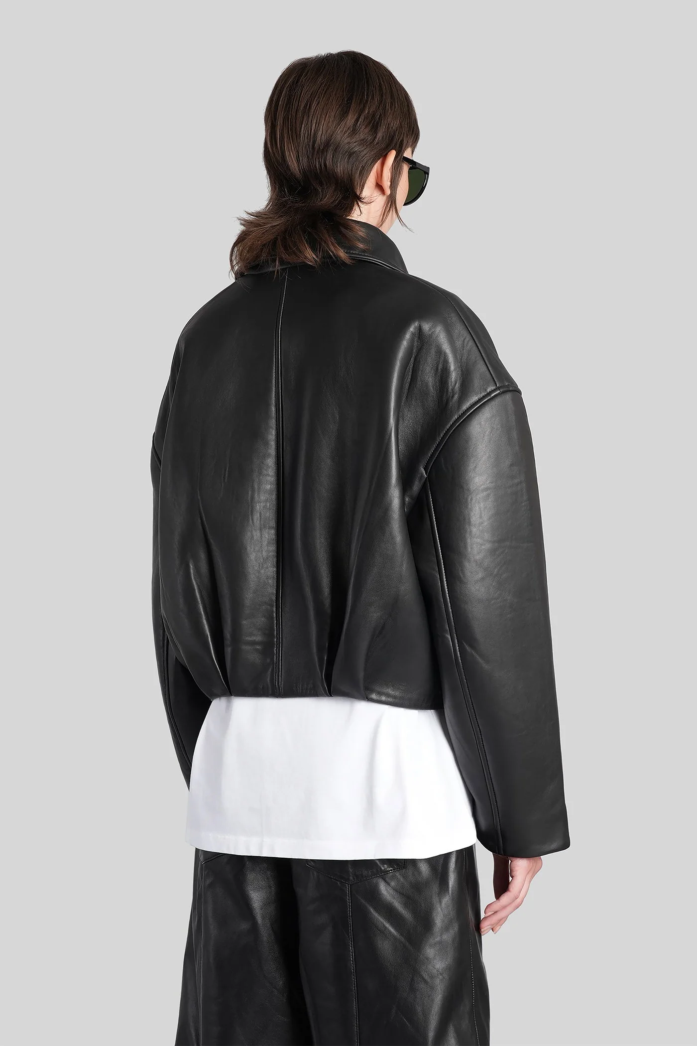 Leather jacket in black leather - Image 3