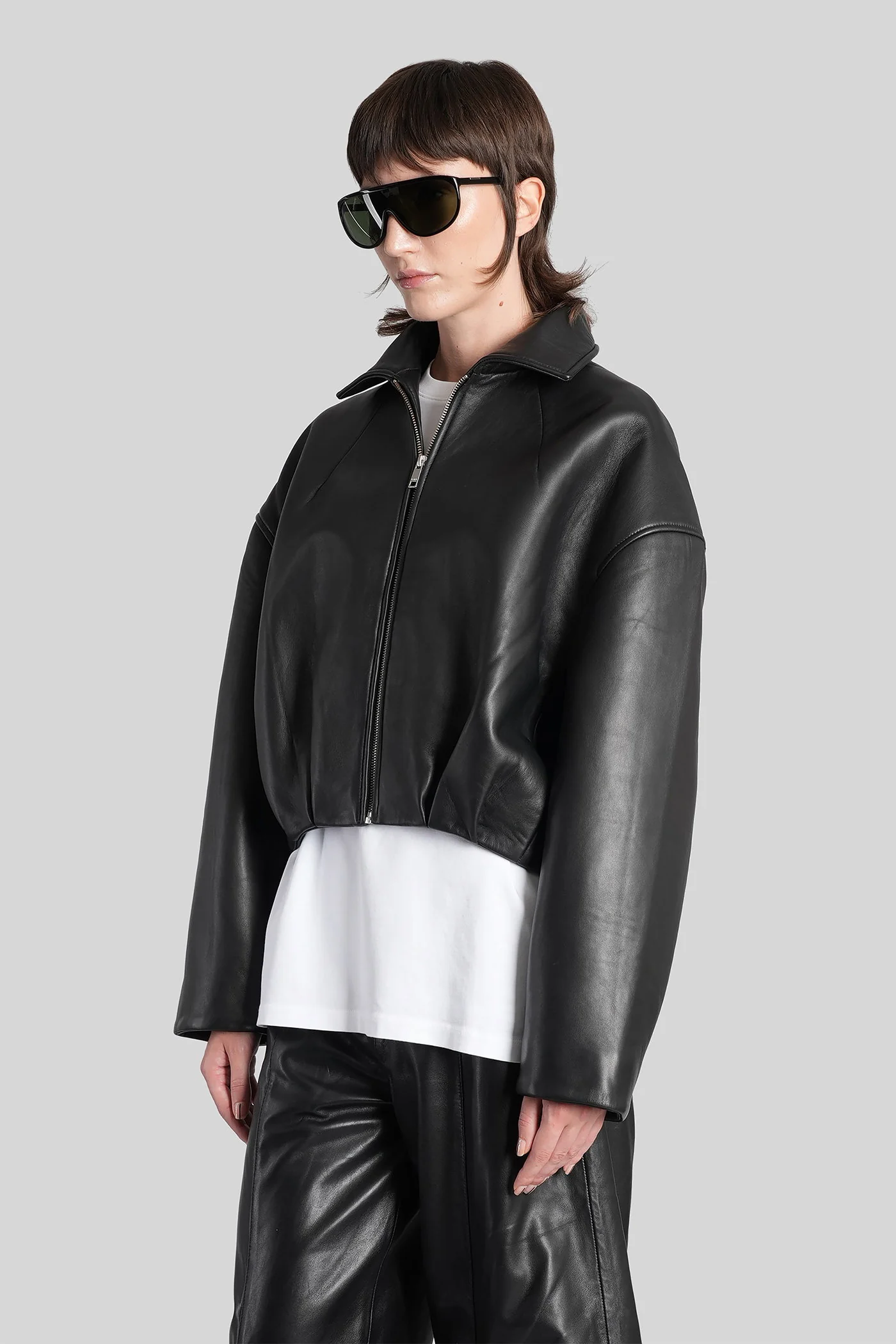Leather jacket in black leather - Image 4
