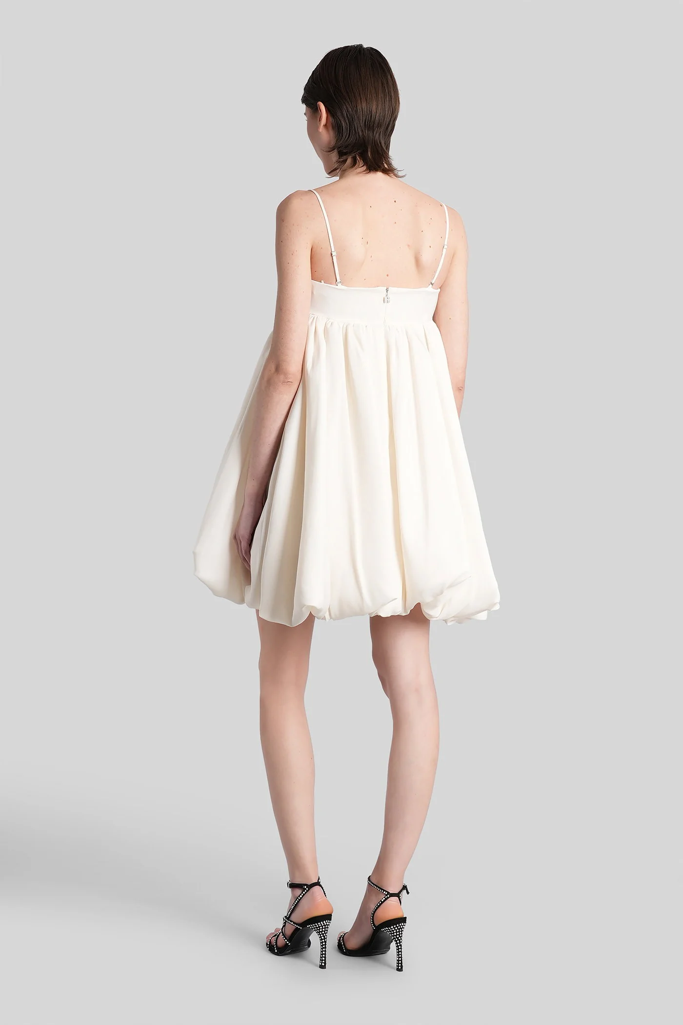 Mini dress in white polyester - Image 3