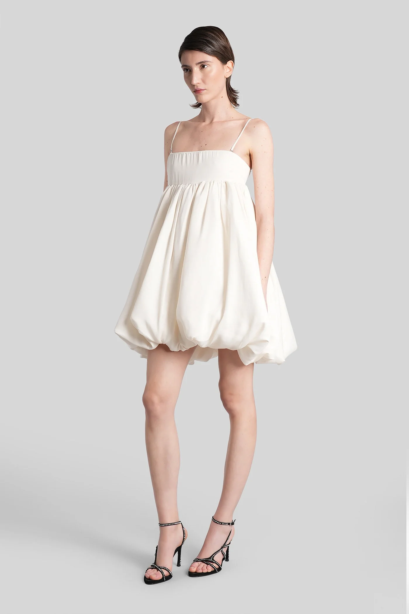 Mini dress in white polyester - Image 4