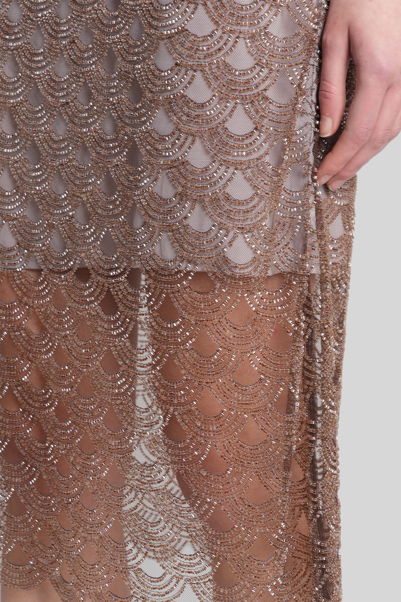 Skirt in brown polyester - Image 5