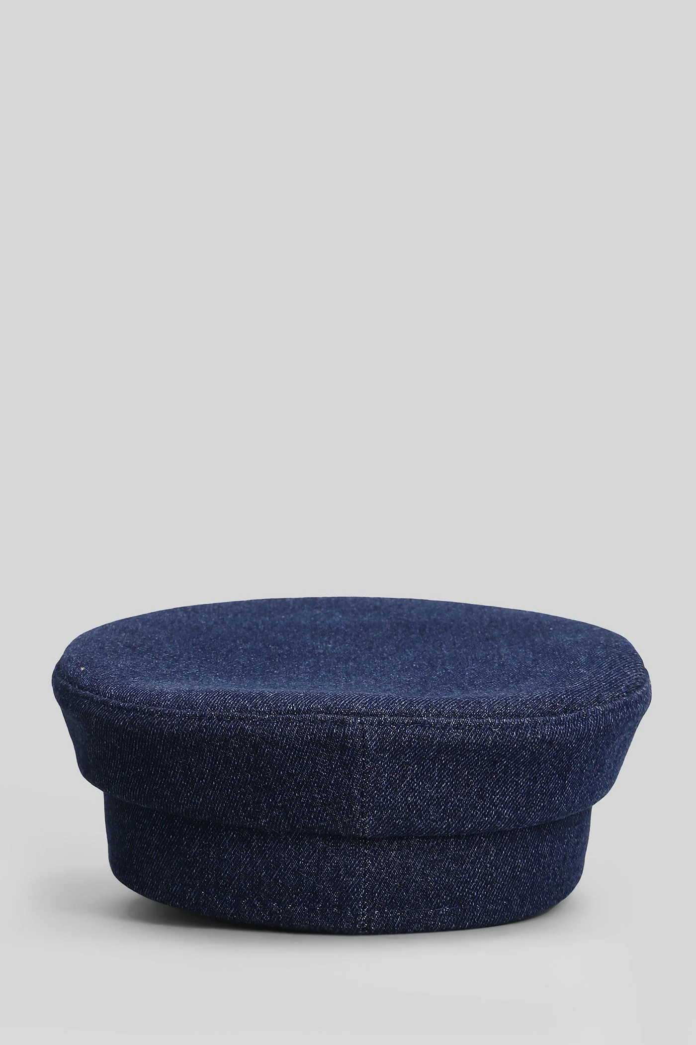 Distressed baker boy Hats in blue cotton - Image 3