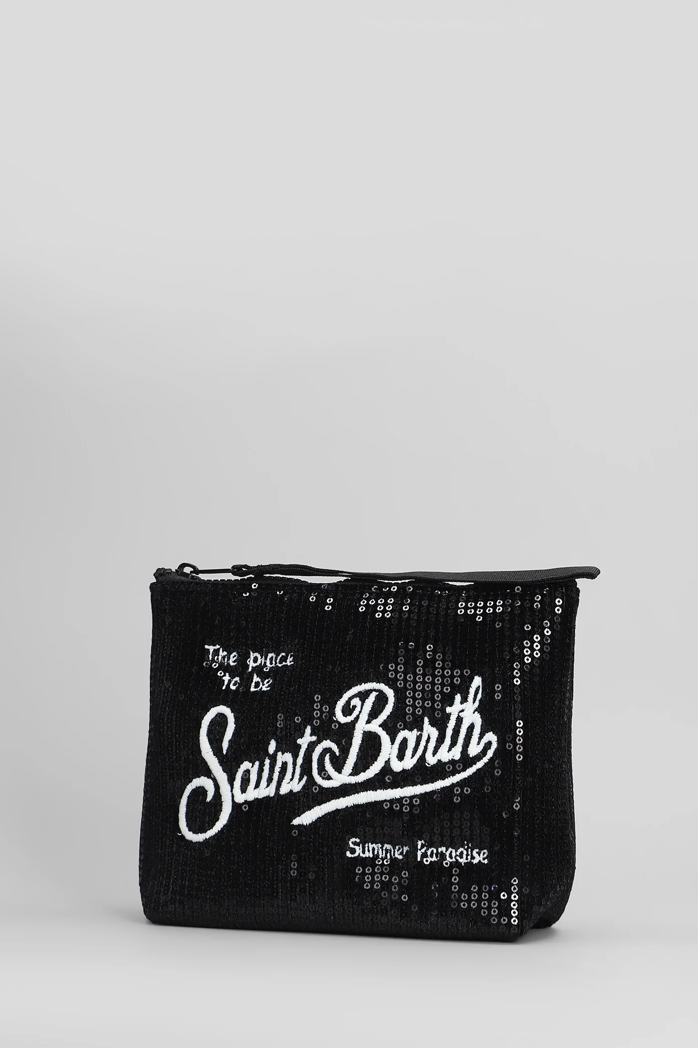 Aline paillettes Clutch in black polyester - Image 2