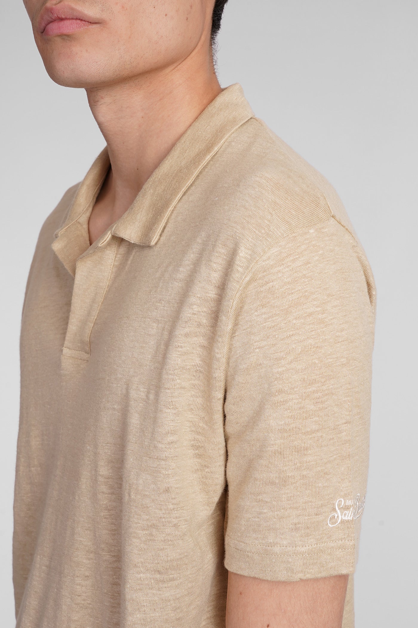 Fraser Polo in beige linen - Image 5
