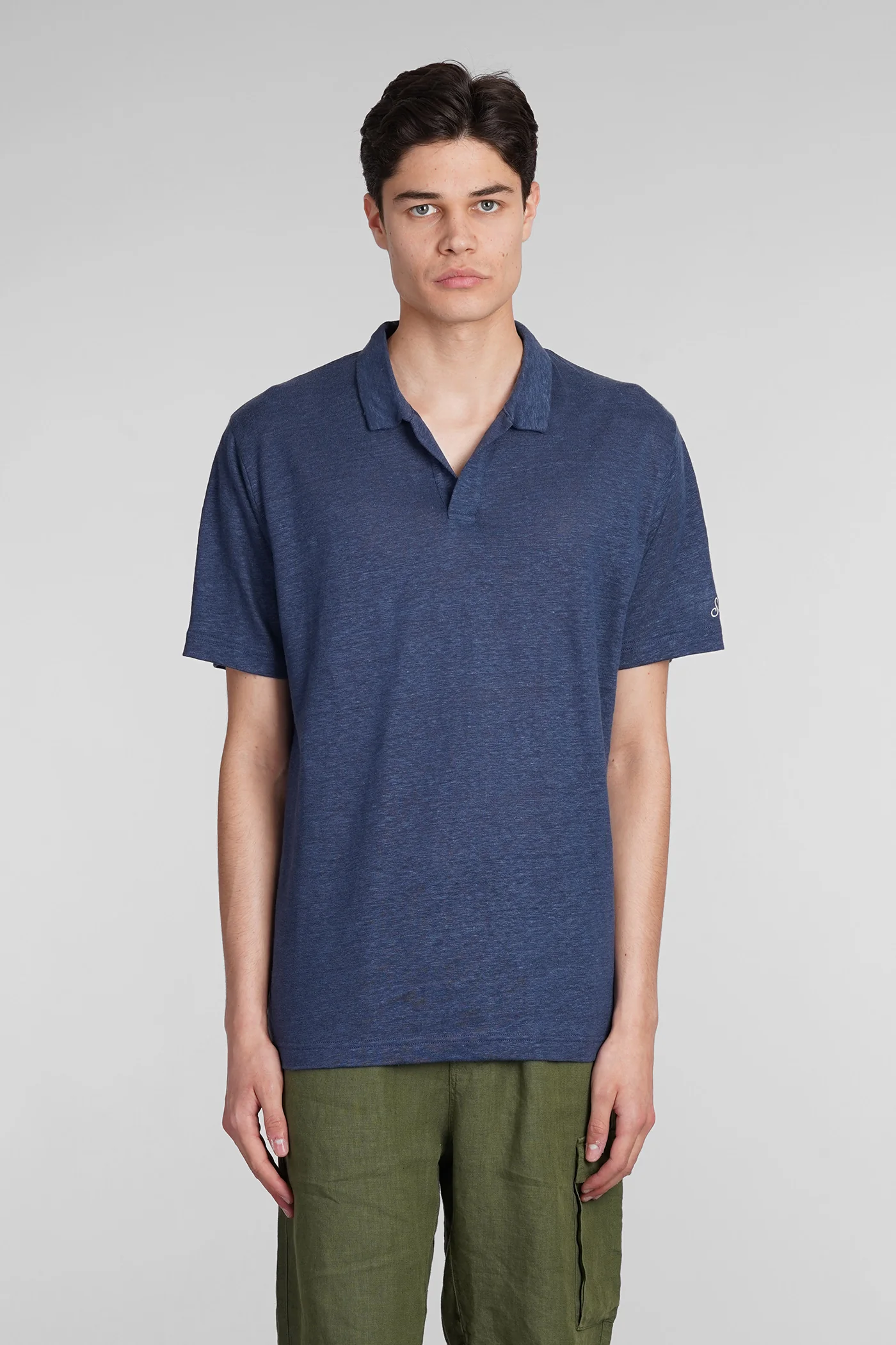 Fraser Polo in blue linen
