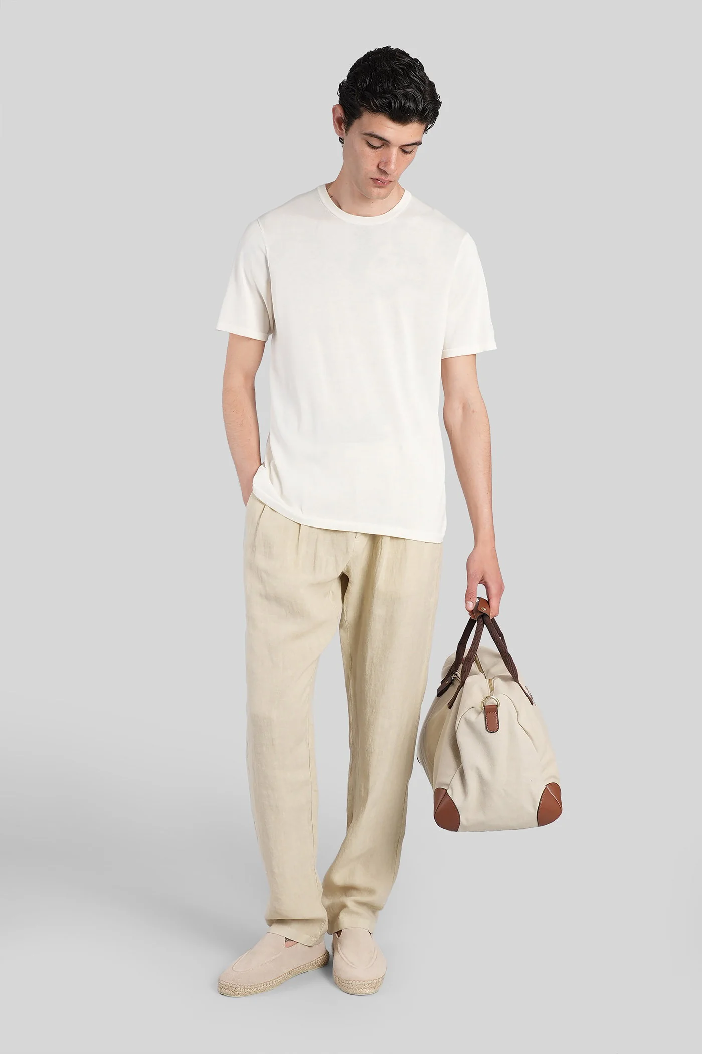 Havier Pants in beige linen - Image 2