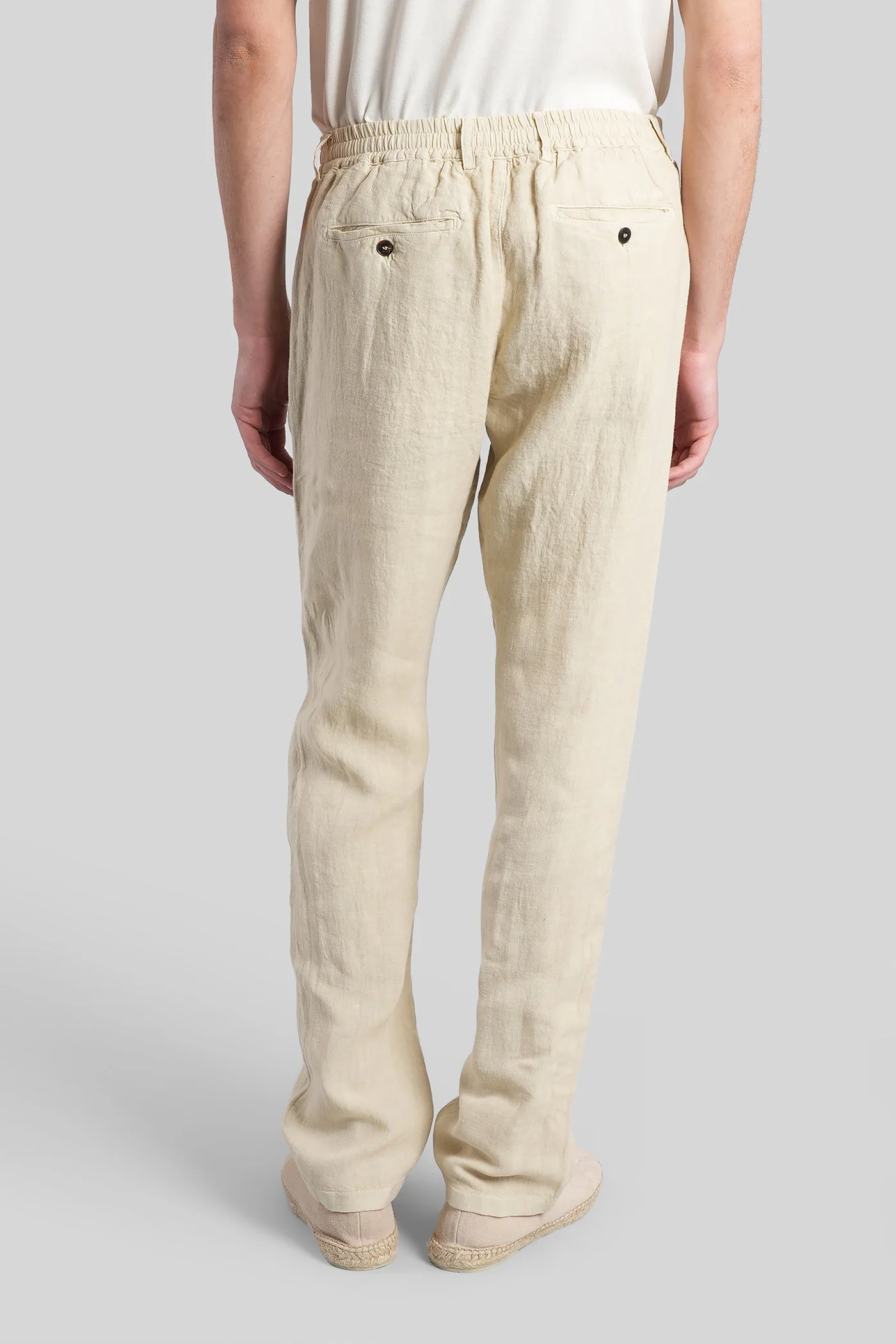 Havier Pants in beige linen - Image 3