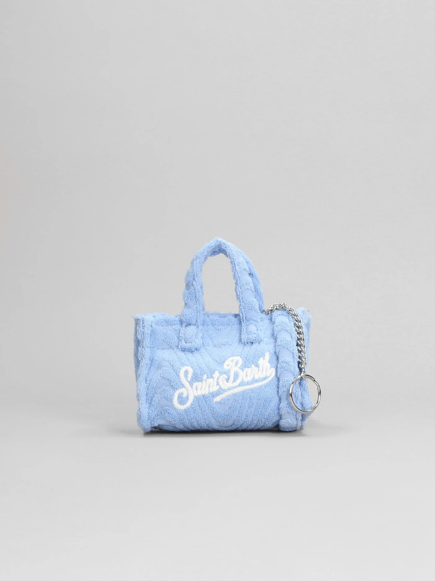 Key bag n Hand bag in cyan polyester