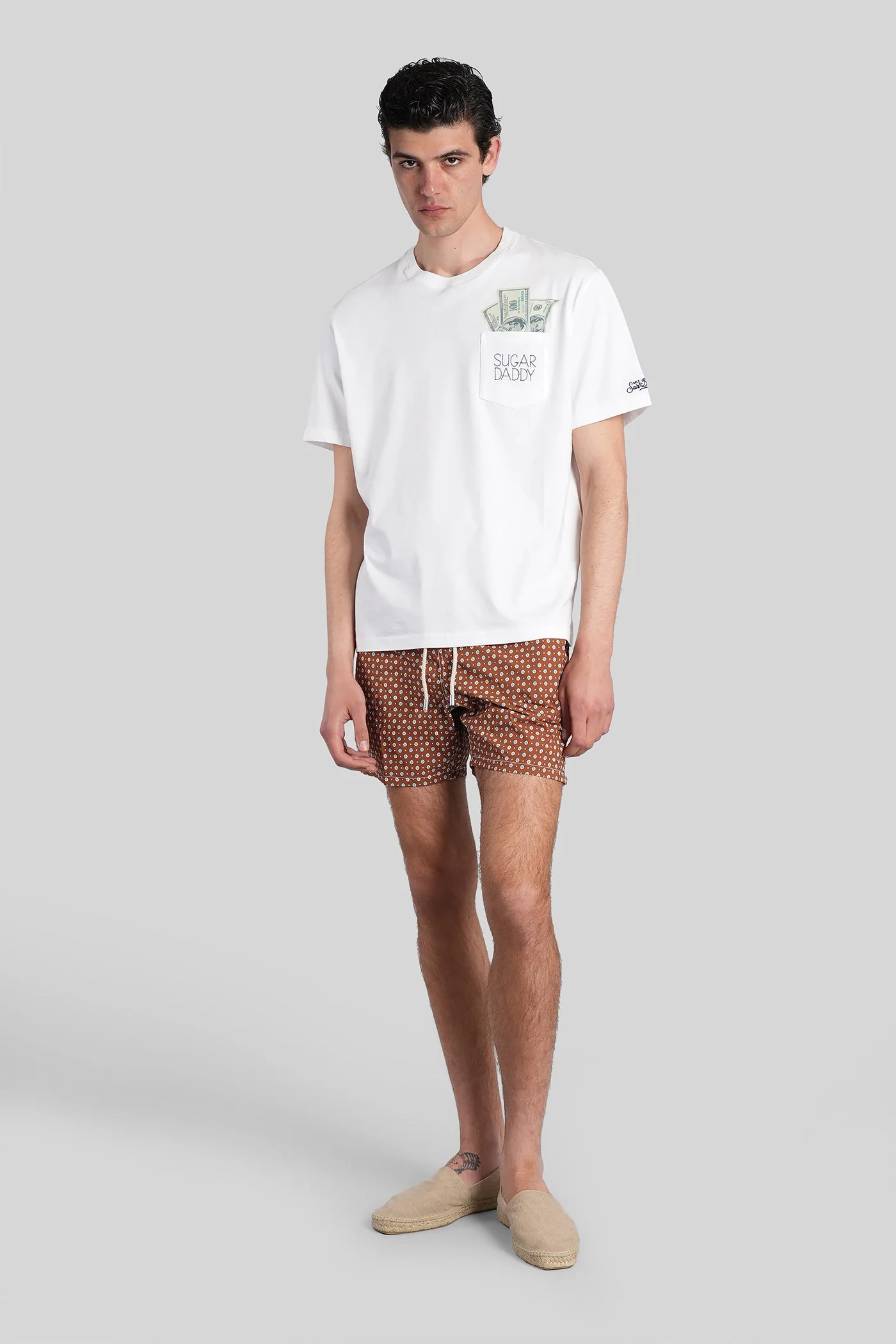 Lighting micro stret Beachwear in brown polyamide - Image 2