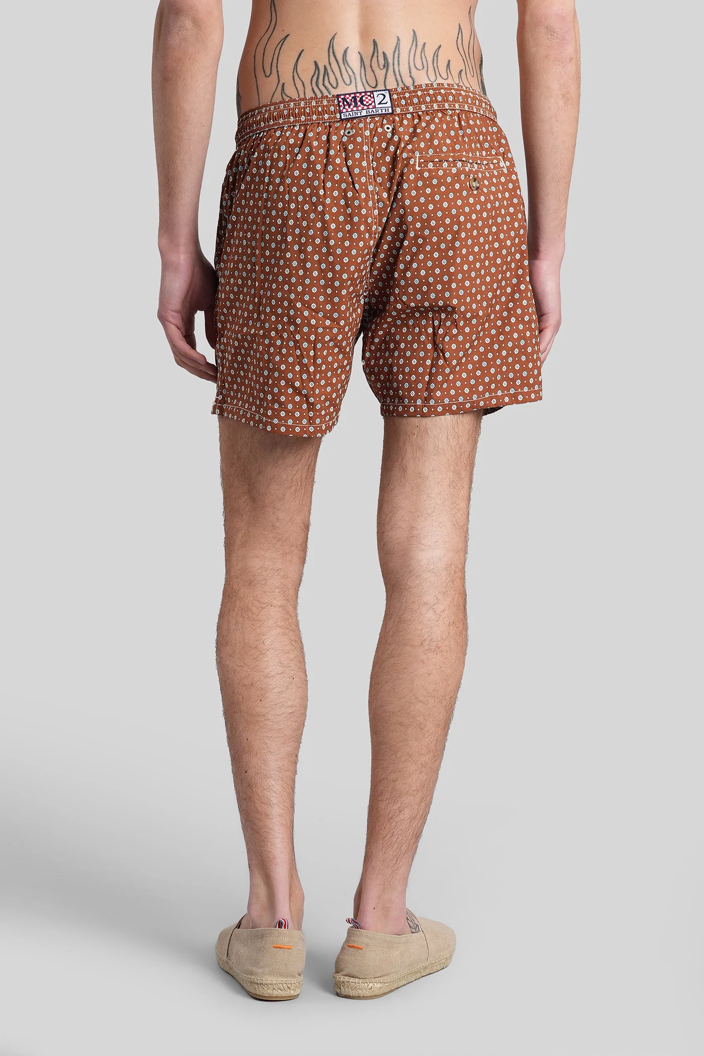 Lighting micro stret Beachwear in brown polyamide - Image 3