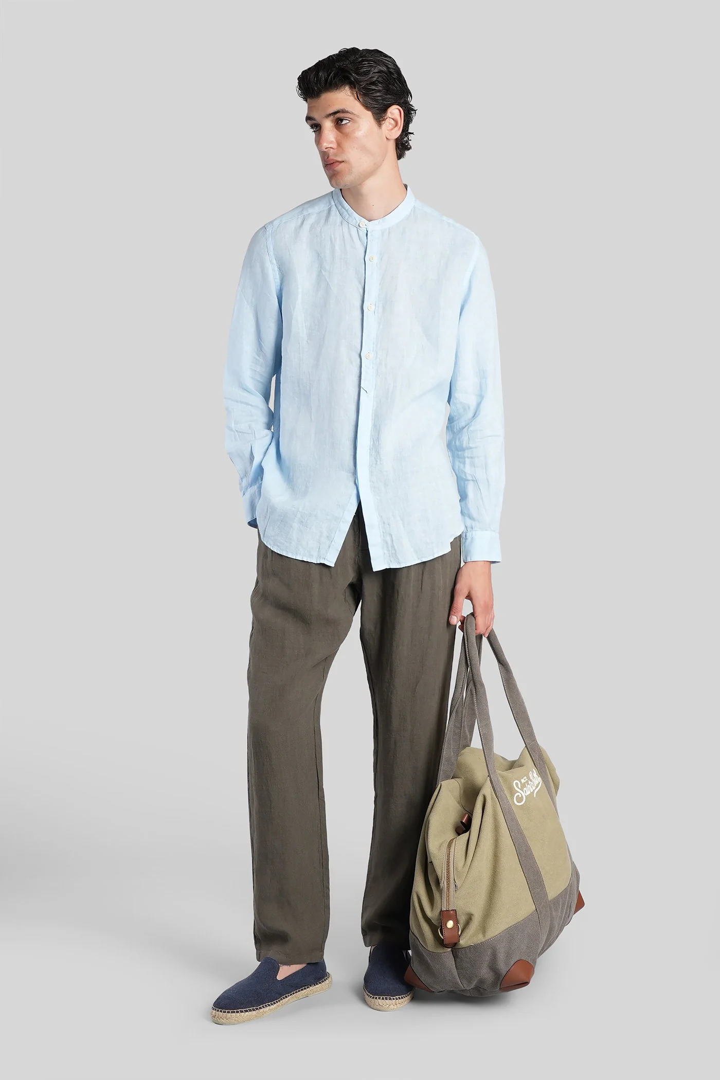 Naxos Shirt in cyan linen - Image 2