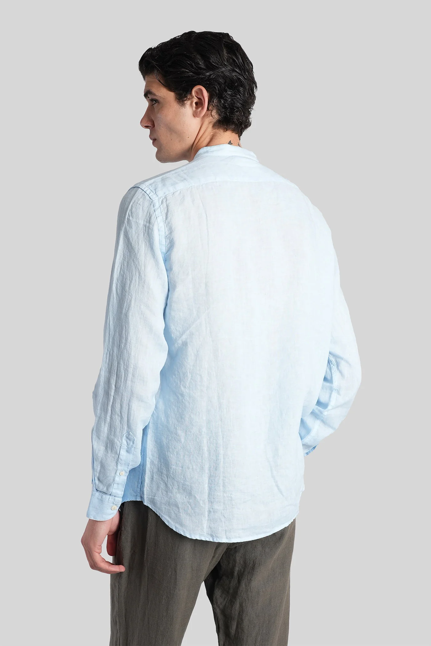 Naxos Shirt in cyan linen - Image 3