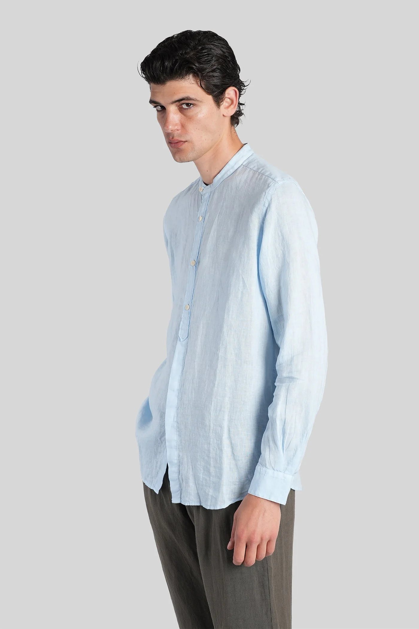 Naxos Shirt in cyan linen - Image 4