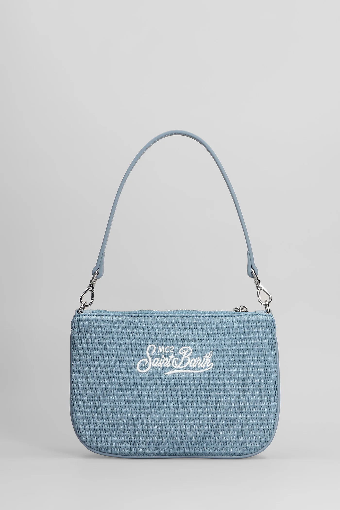 Parisienne mini Clutch in blue raffia - Image 3