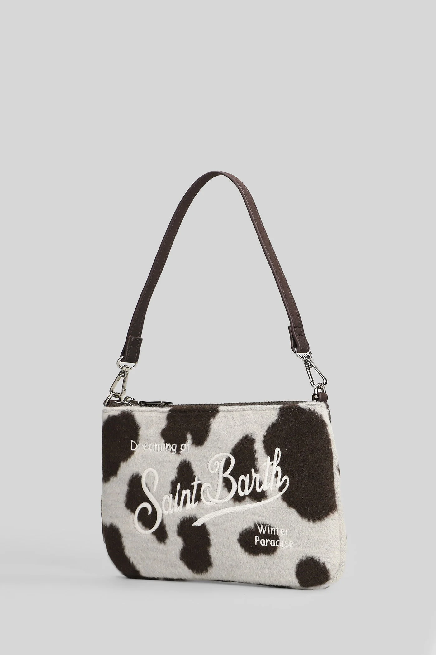 Parisienne mini felt Clutch in white polyester - Image 2