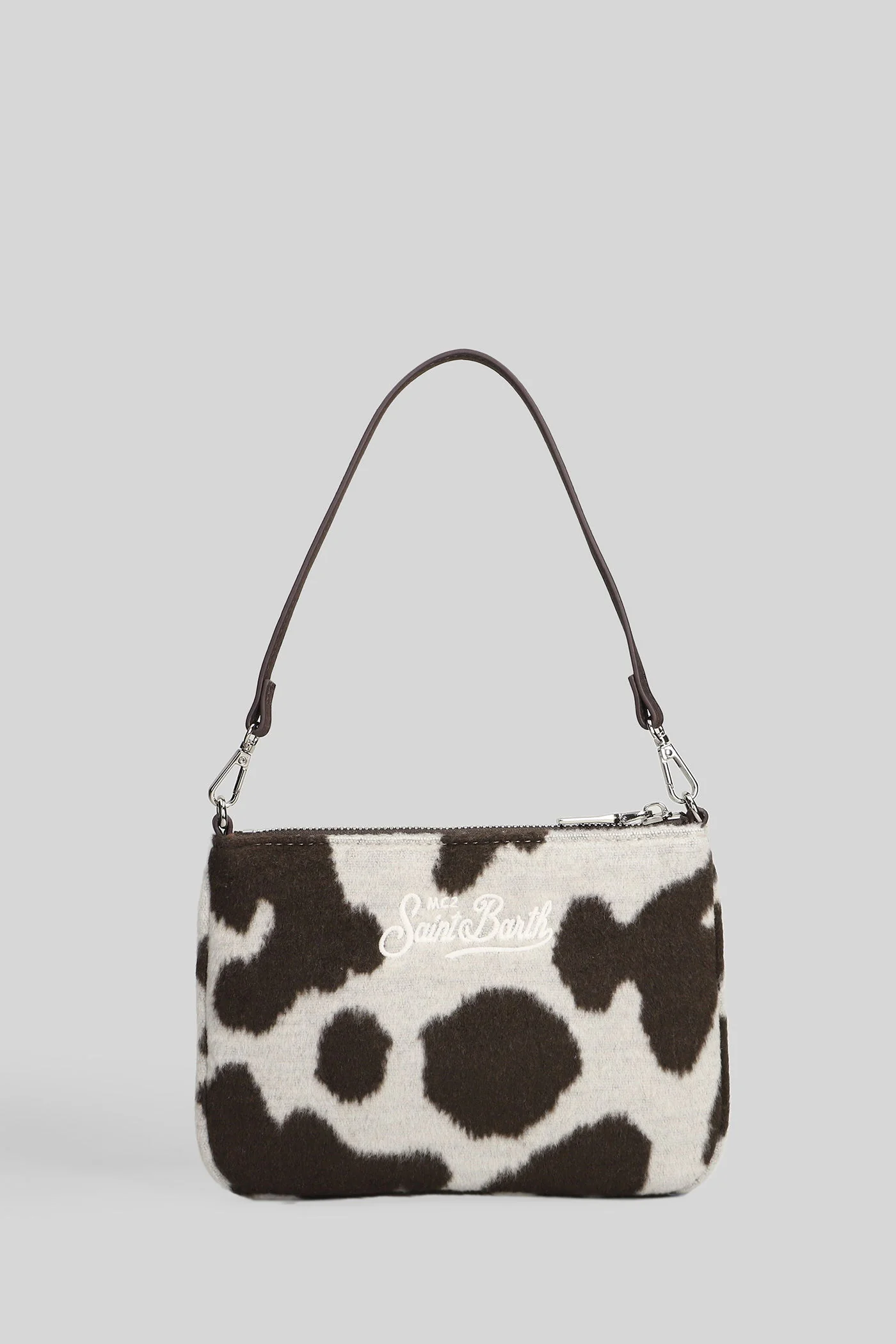 Parisienne mini felt Clutch in white polyester - Image 3
