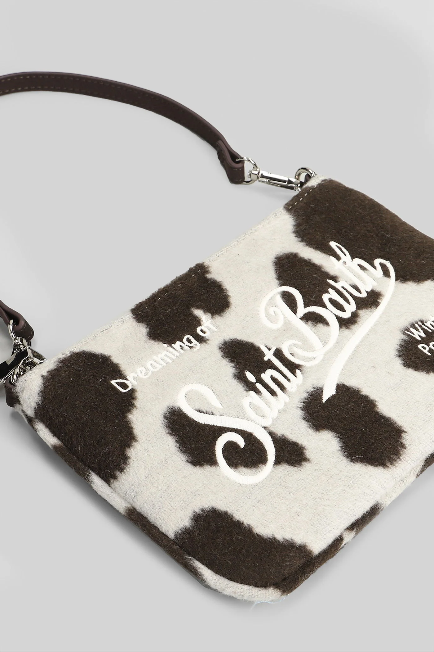 Parisienne mini felt Clutch in white polyester - Image 4