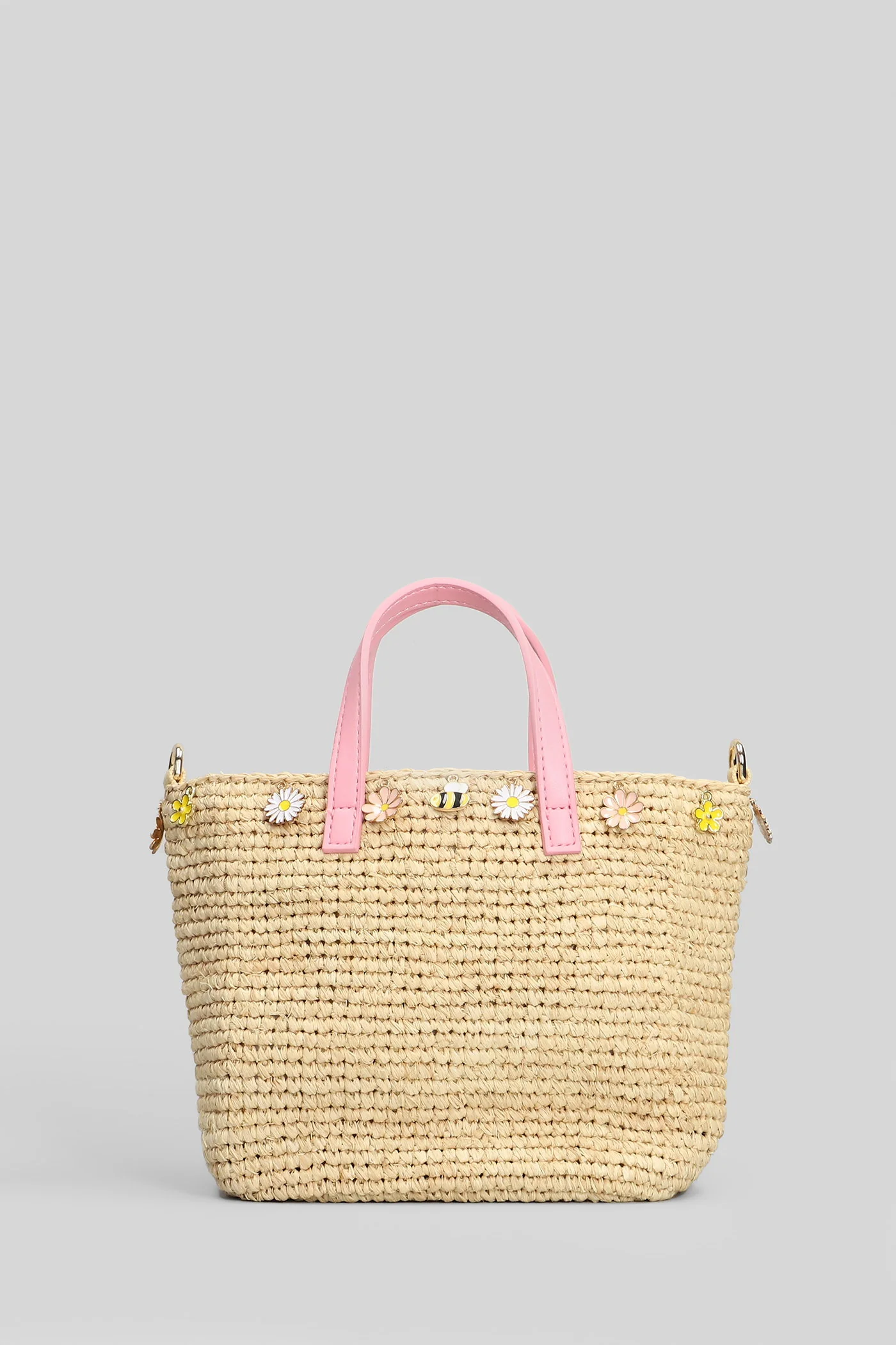 Raffia City Mini Shoulder bag in beige raffia - Image 3