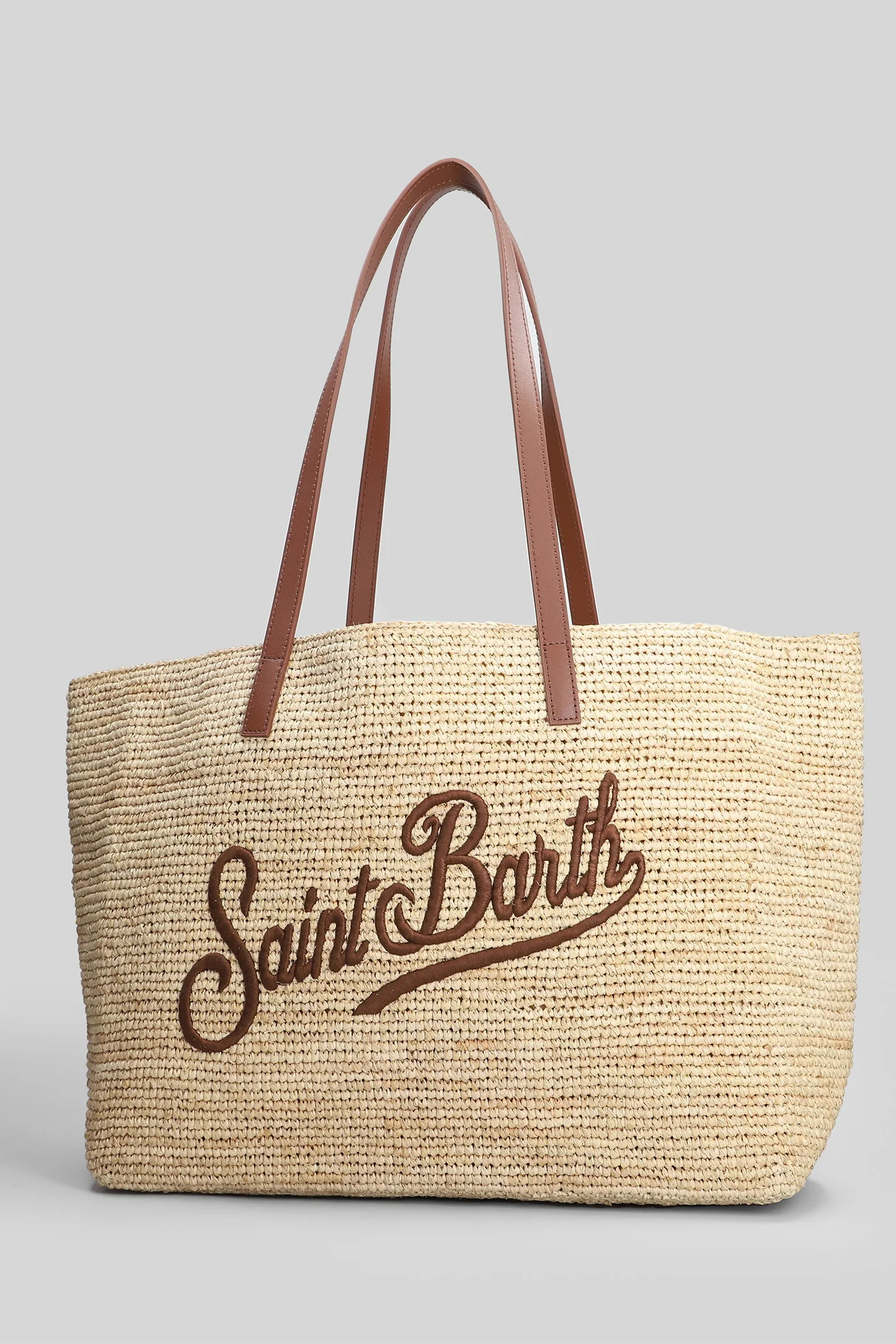 Raffia City Tote in beige raffia - Image 2