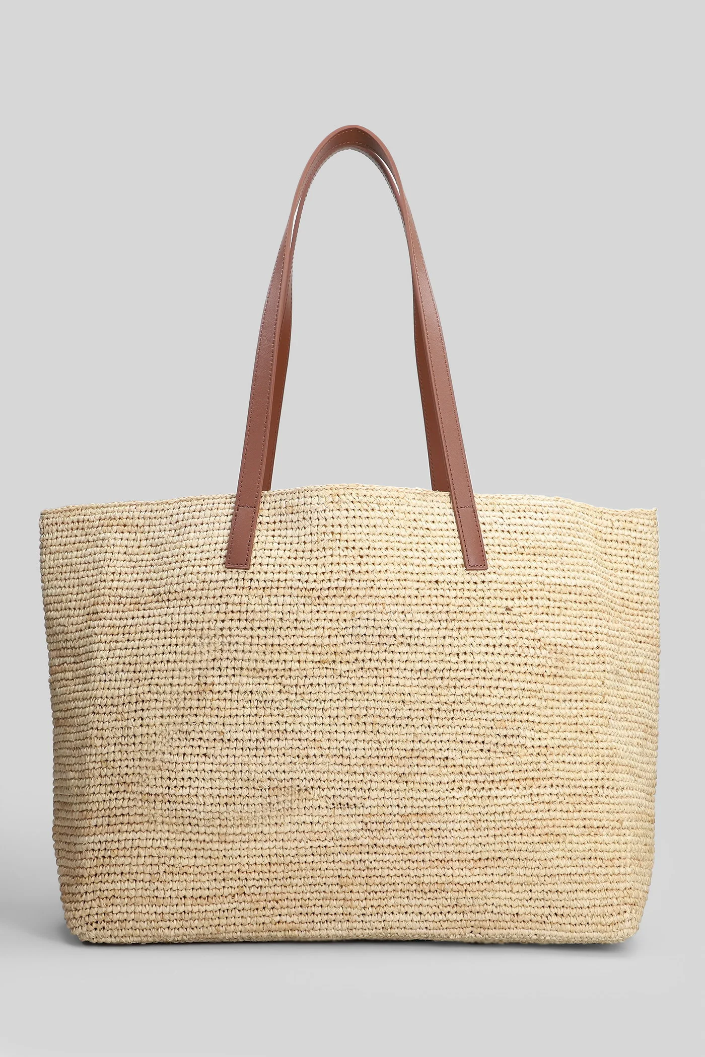 Raffia City Tote in beige raffia - Image 3