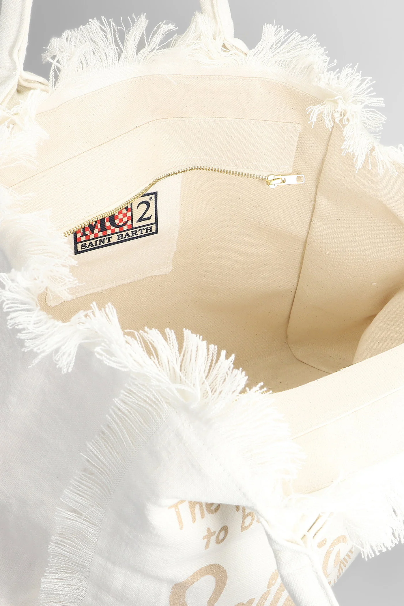 Vanity Linen Tote in white canvas - Image 4
