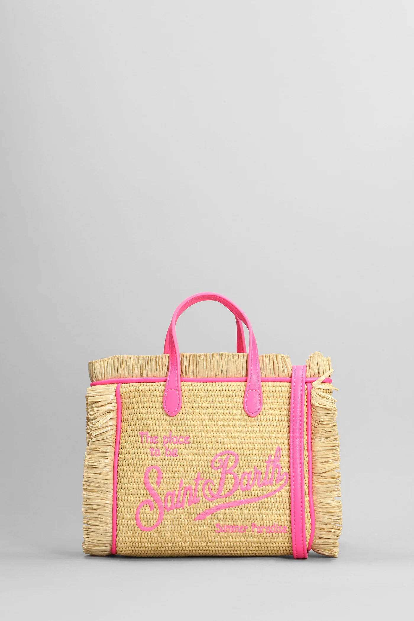 Vanity mini straw Tote in beige raffia